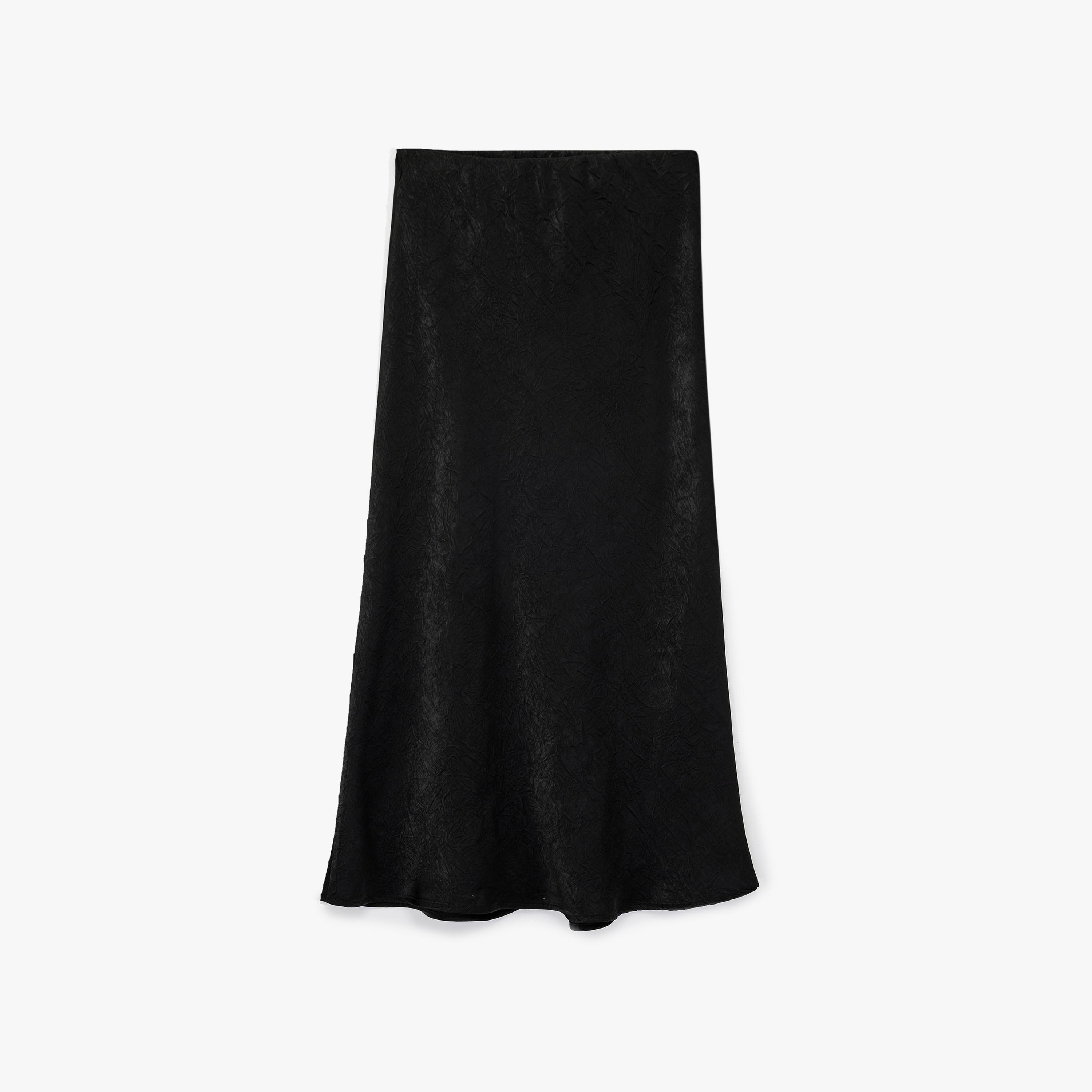 KOTON Crinkled A-Line Women's Midi Skirt-women-clothing-bottoms-skirts-image-3