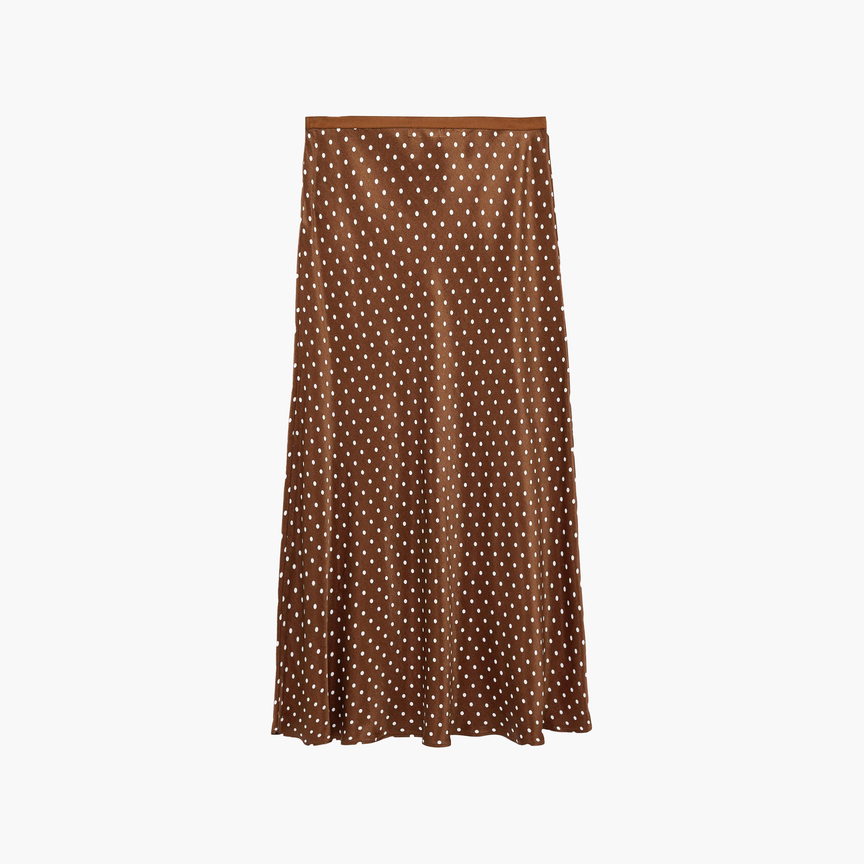 تنورة ماكسي نسائية قصة "ايه-لاين" بنقشة منقطة بنية من كوتون-women-clothing-bottoms-skirts-image-7