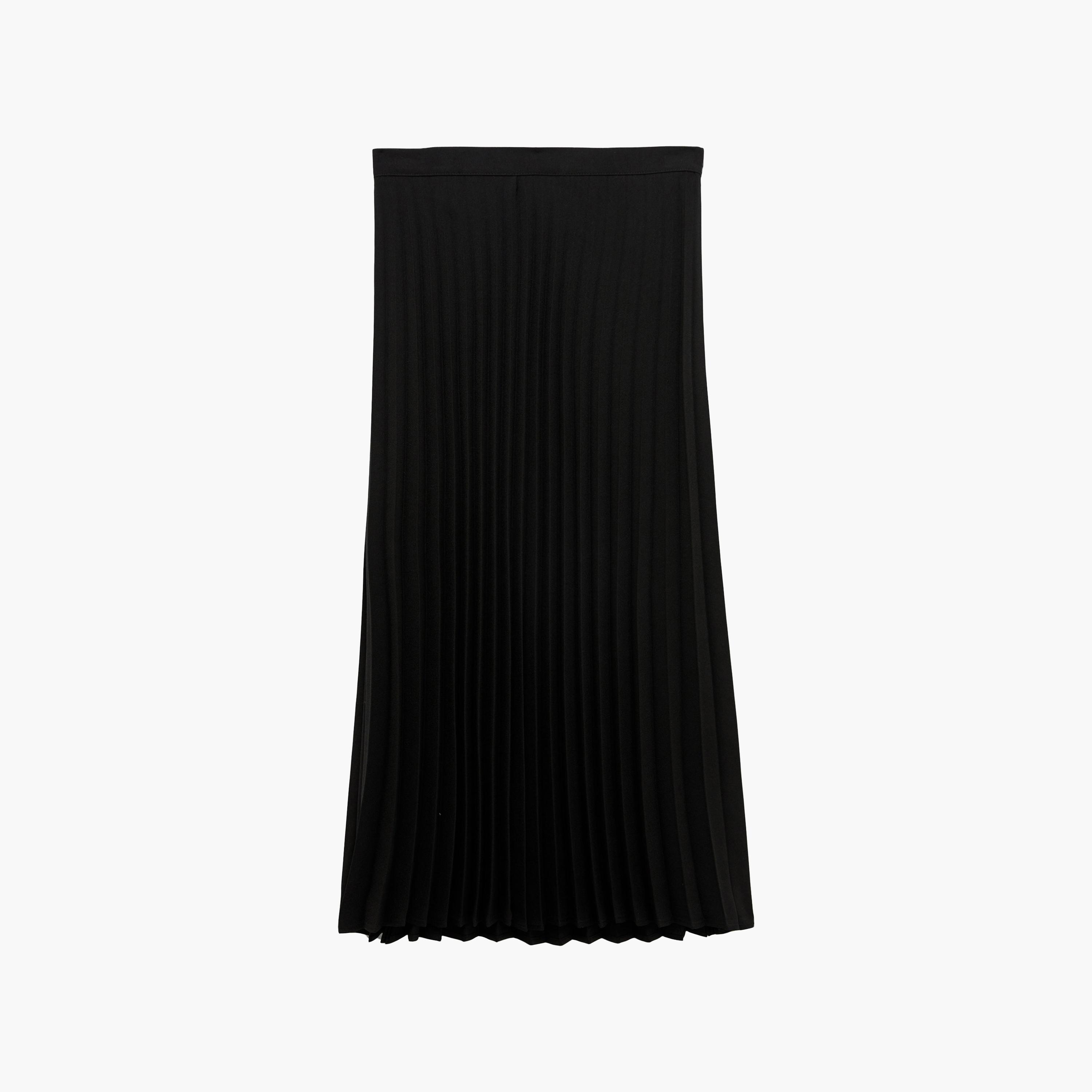 تنورة ماكسي نسائية مكسرة (بليسيه) قصة "ايه-لاين" بلون أسود من كوتون-women-clothing-bottoms-skirts-image-7
