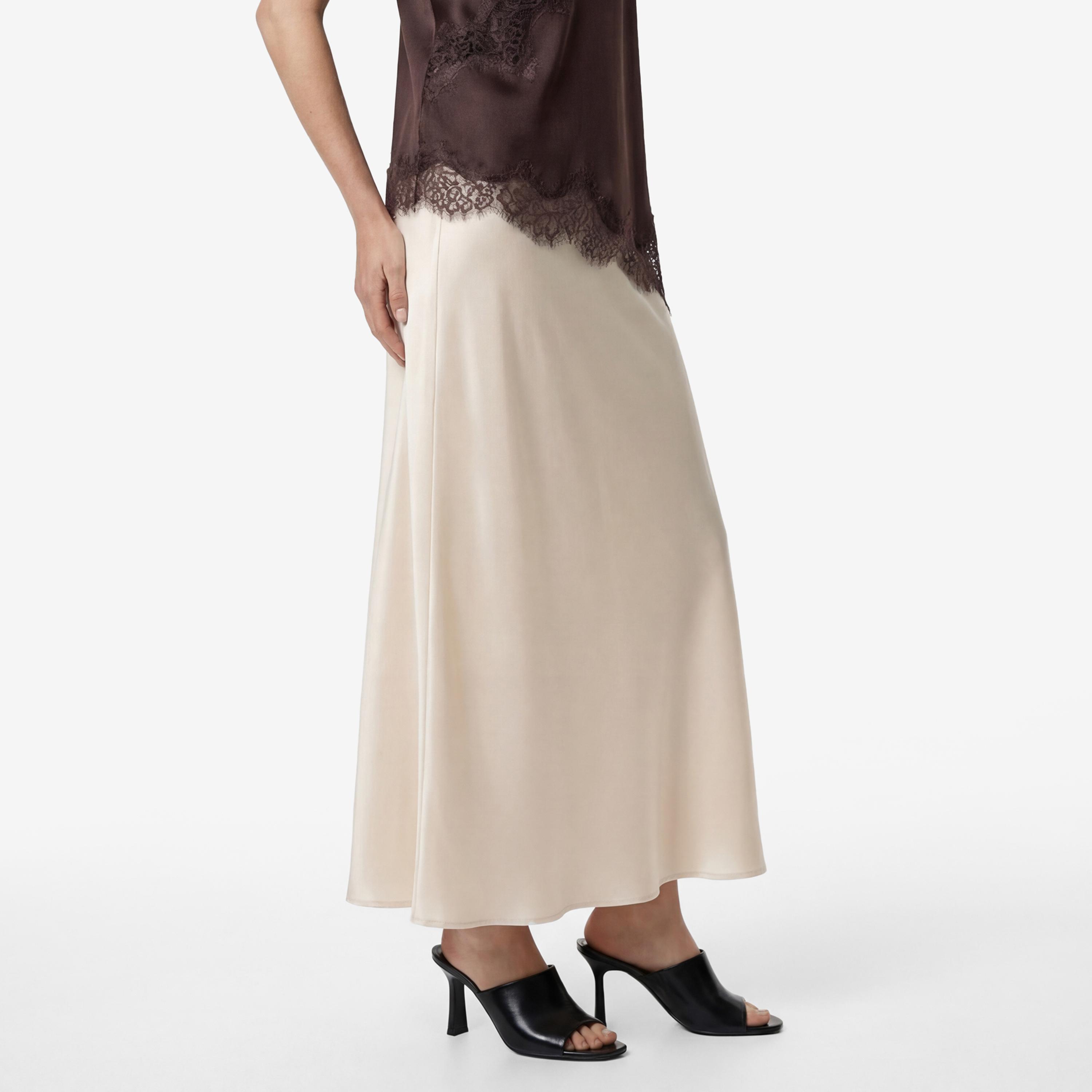 تنورة ماكسي نسائية قصة "ايه-لاين" بلون بيج من كوتون-women-clothing-bottoms-skirts-image-3