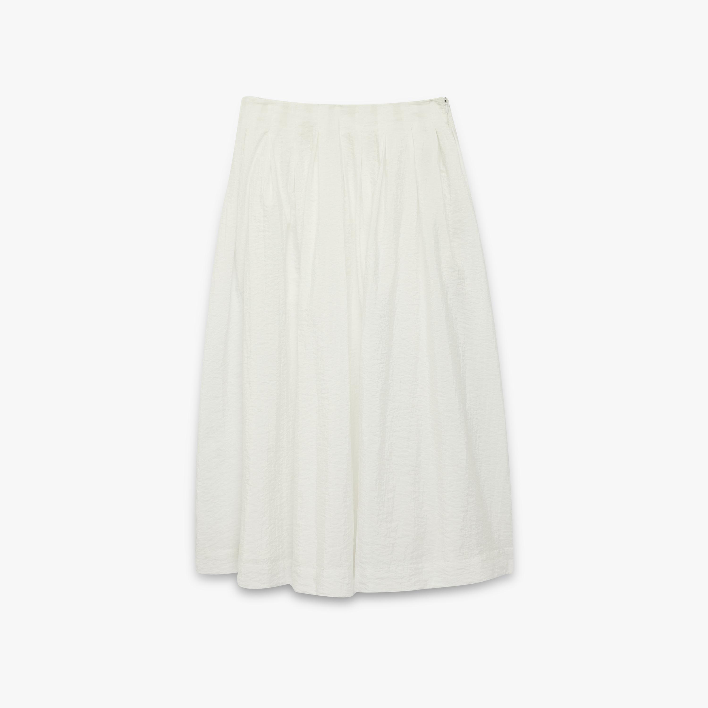 تنورة ماكسي نسائية قصة "ايه-لاين" بلون أبيض من كوتون-women-clothing-bottoms-skirts-image-3