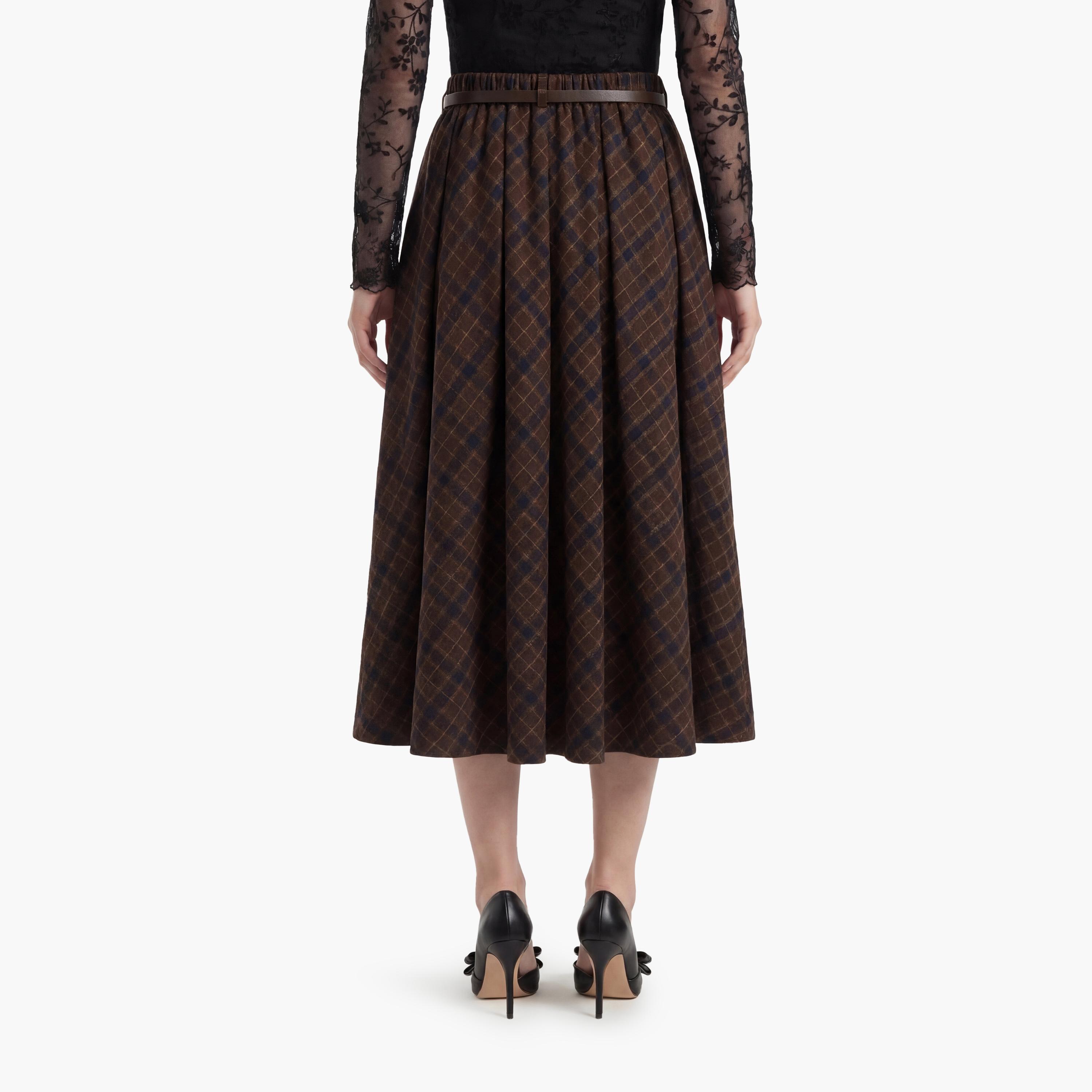 KOTON Brown Checked A-Line Women's Maxi Skirt-women-clothing-bottoms-skirts-image-4