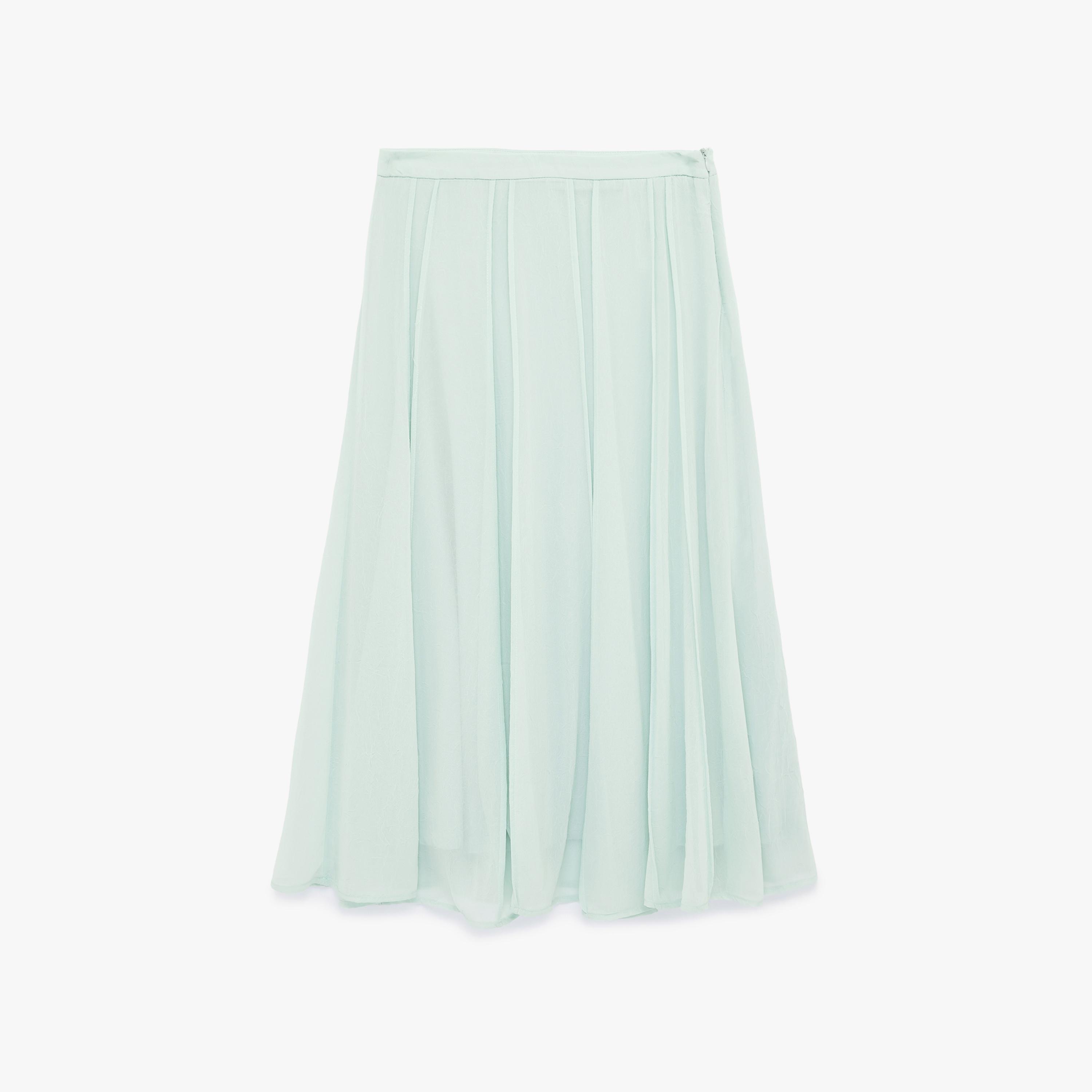 تنورة ميدي نسائية مكسرة وقصة كلوش بلون أزرق فاتح من كوتون-women-clothing-bottoms-skirts-image-4