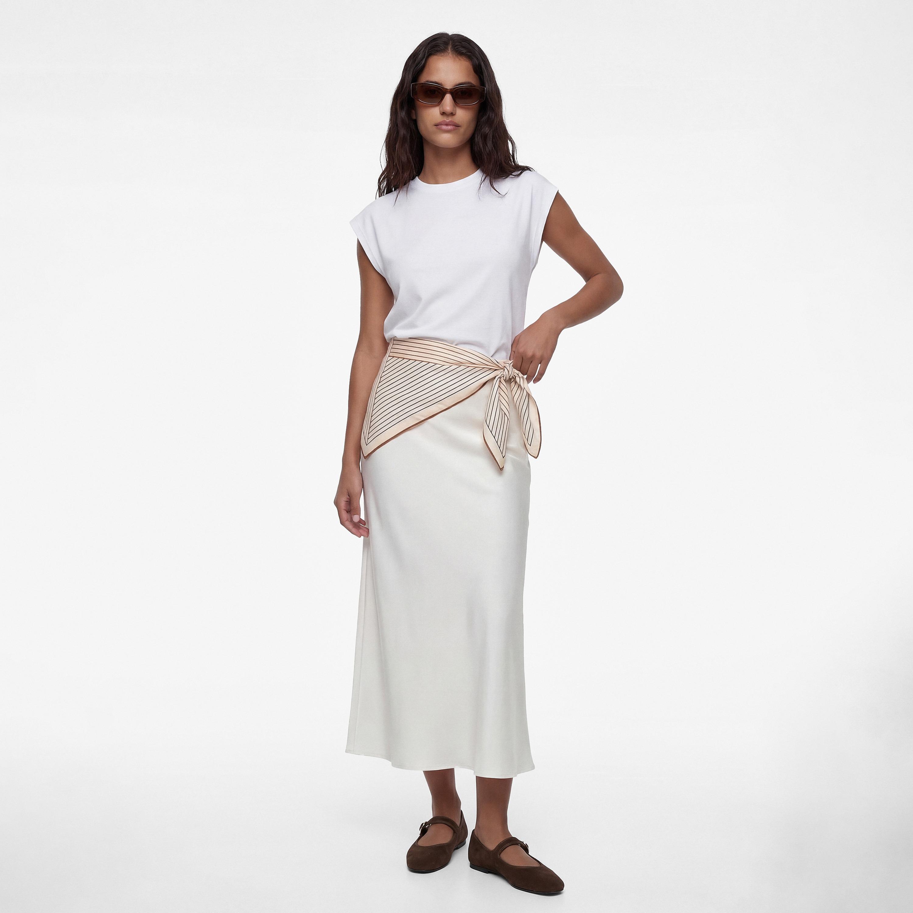 تنورة ميدي نسائية قصة "ايه-لاين" من كوتون-women-clothing-bottoms-skirts-image-2