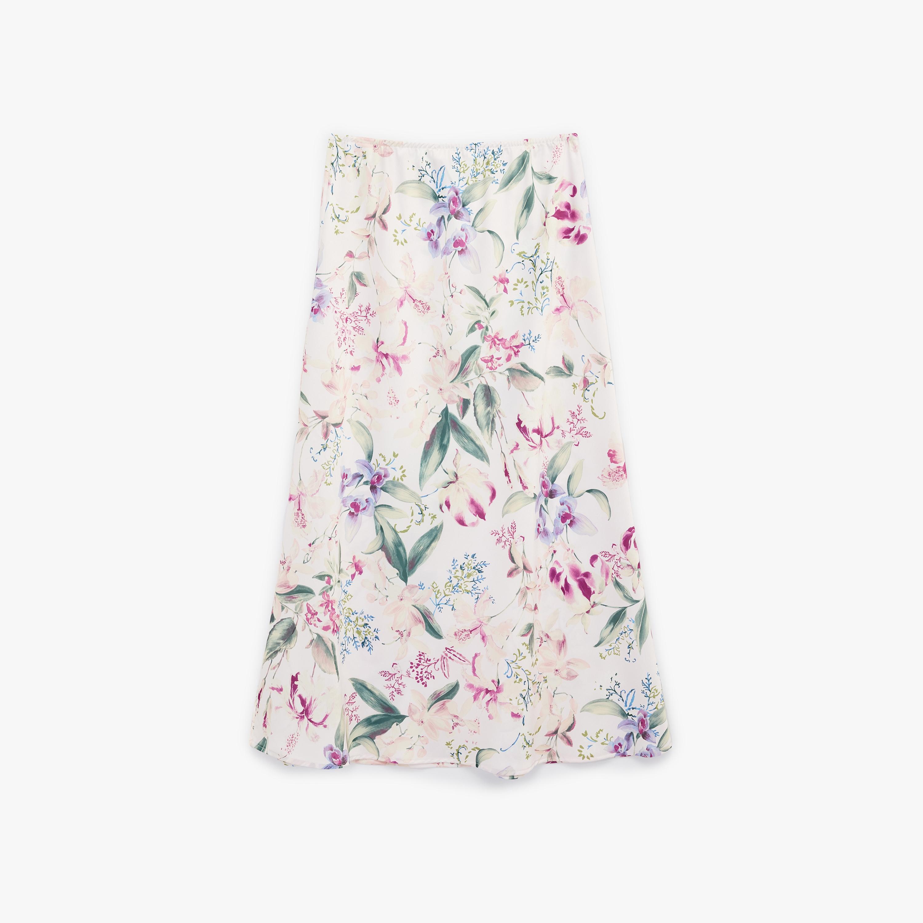 تنورة ميدي نسائية قصة "ايه-لاين" بطبعة زهور وردية من كوتون-women-clothing-bottoms-skirts-image-4
