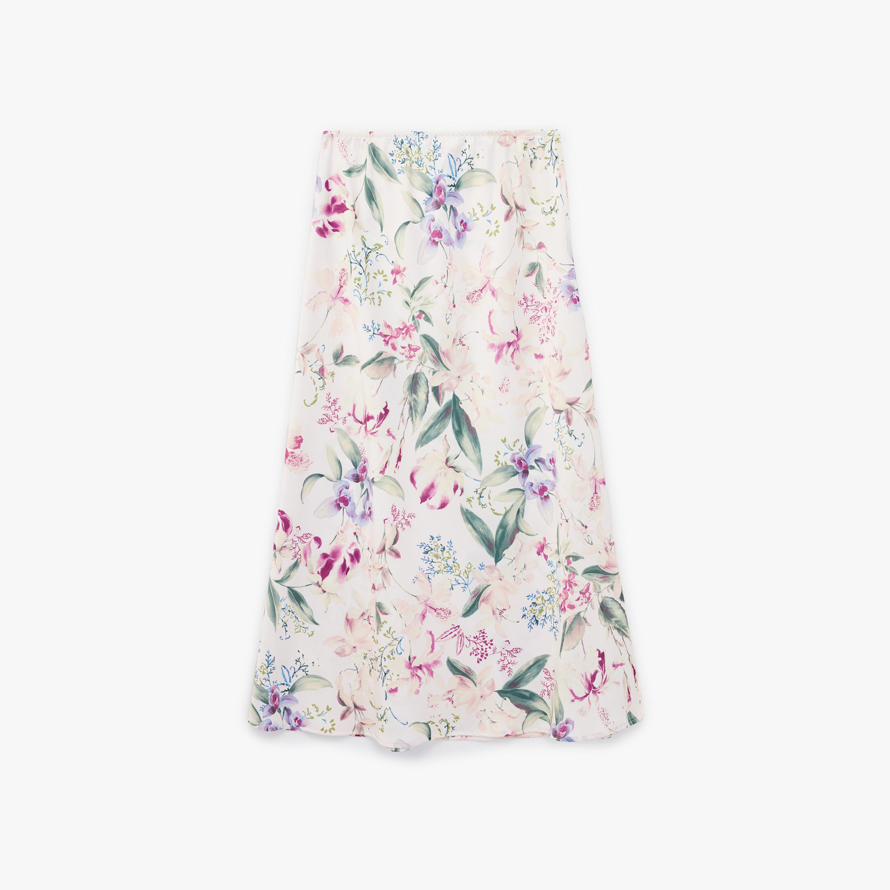تنورة ميدي نسائية قصة "ايه-لاين" بطبعة زهور وردية من كوتون-women-clothing-bottoms-skirts-image-5