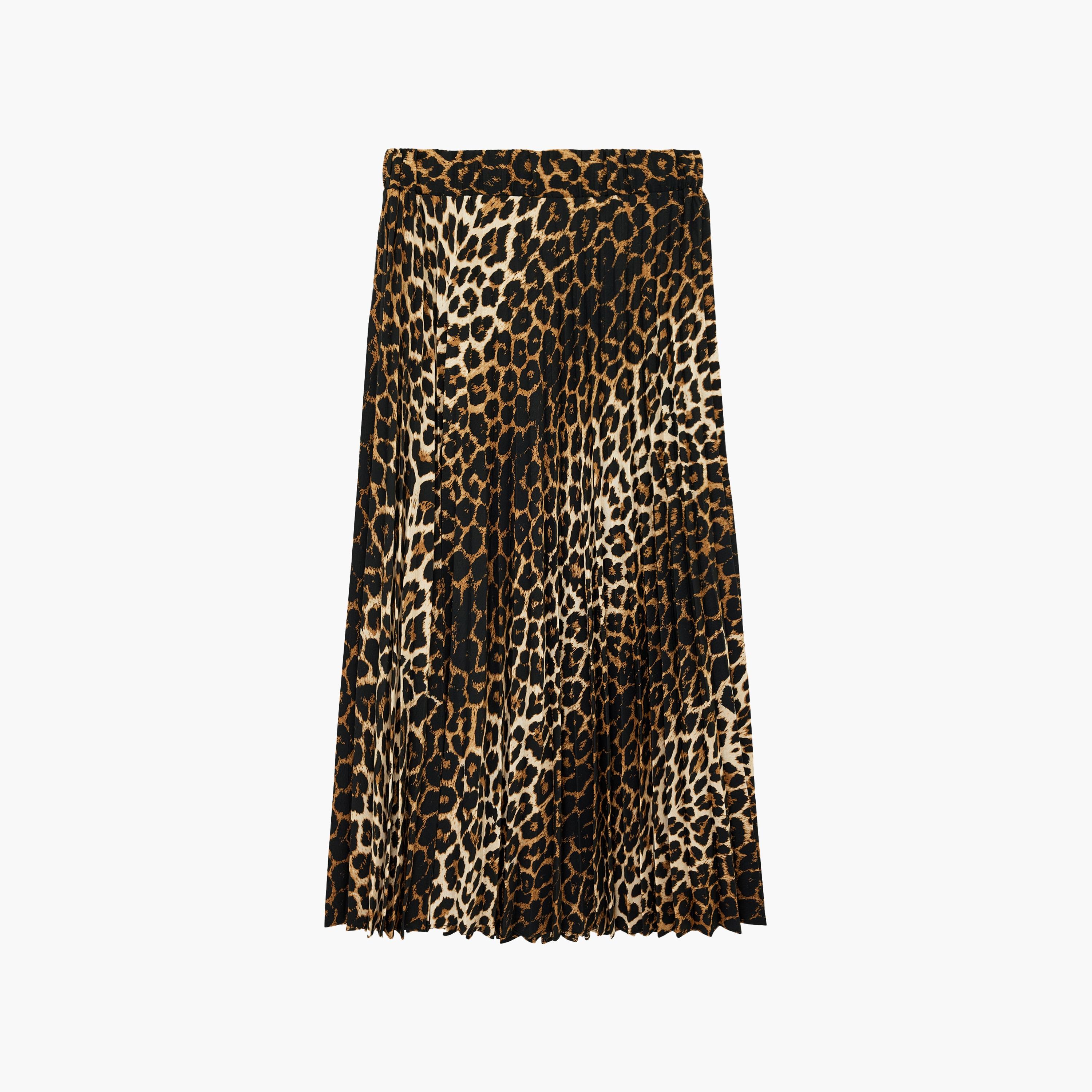 تنورة ميدي نسائية مكسرة قصة "ايه-لاين" بطبعة جلد الفهد من كوتون-women-clothing-bottoms-skirts-image-7