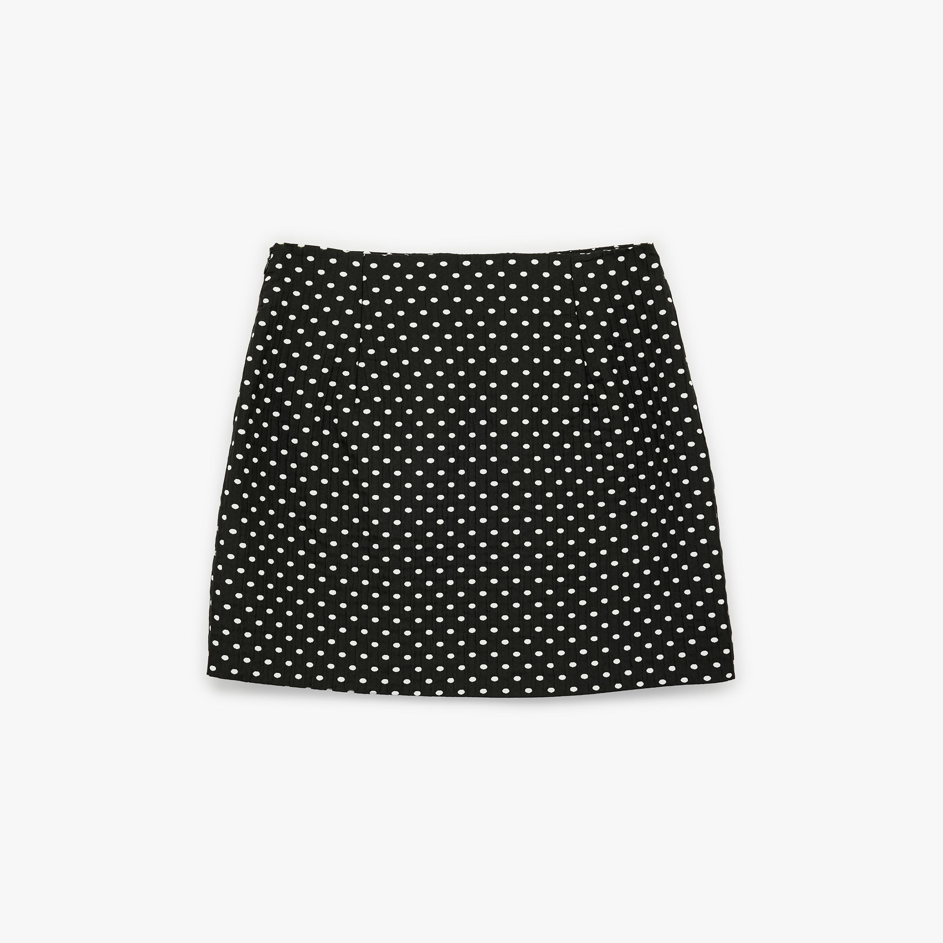 تنورة ميني نسائية قصة مستقيمة بنقشة منقطة سوداء من كوتون-women-clothing-bottoms-skirts-image-5
