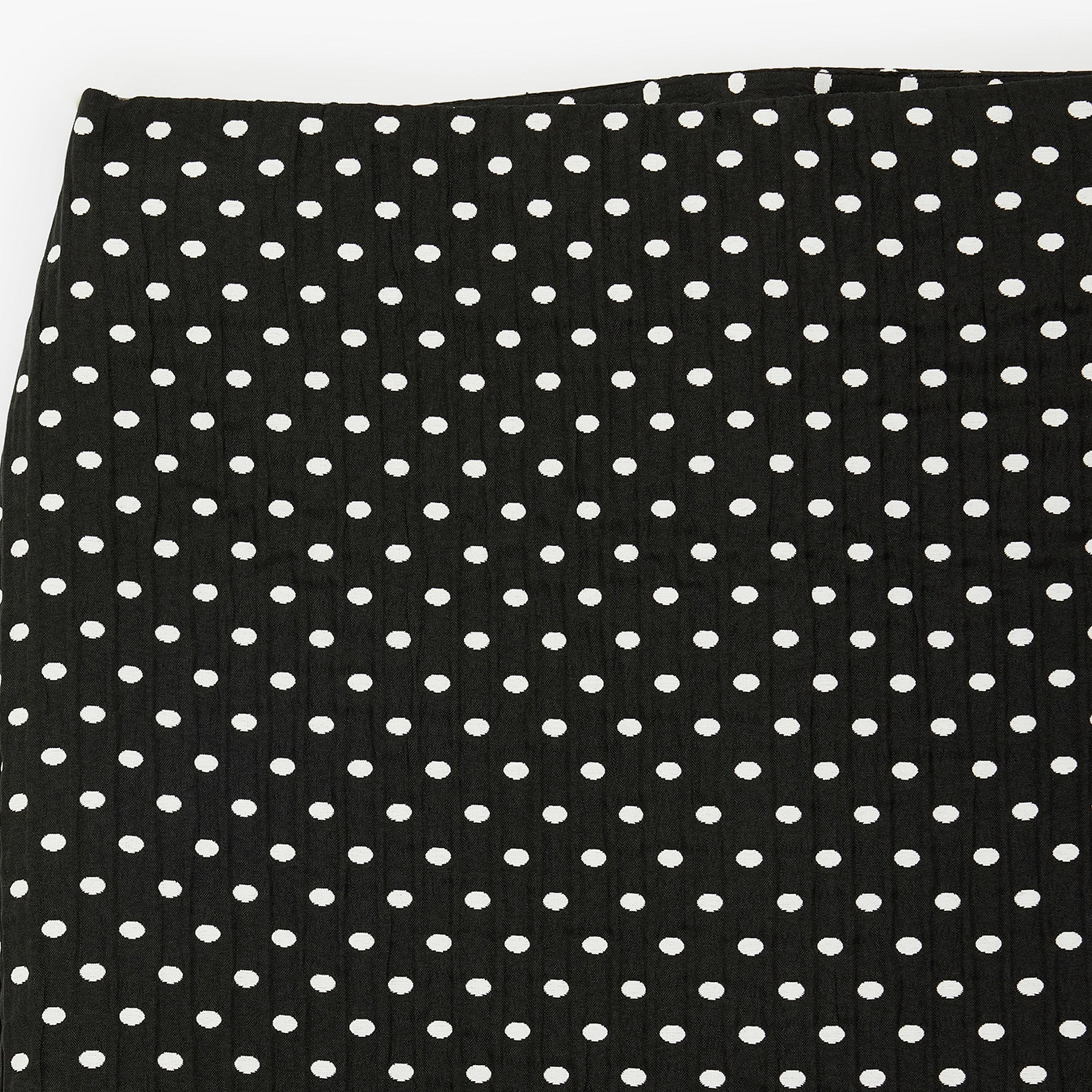 تنورة ميني نسائية قصة مستقيمة بنقشة منقطة سوداء من كوتون-women-clothing-bottoms-skirts-image-6