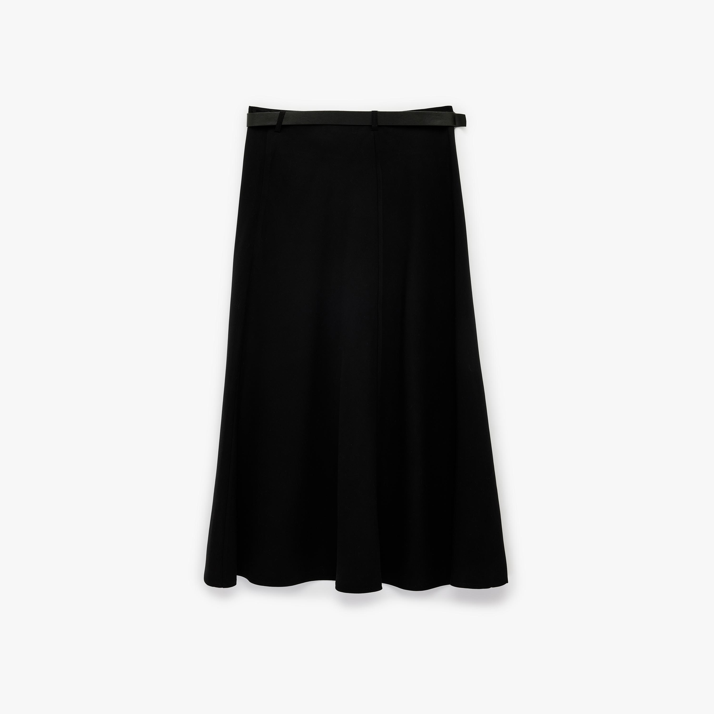 تنورة ميدي نسائية قصة "ايه-لاين" بلون أسود من كوتون-women-clothing-bottoms-skirts-image-5