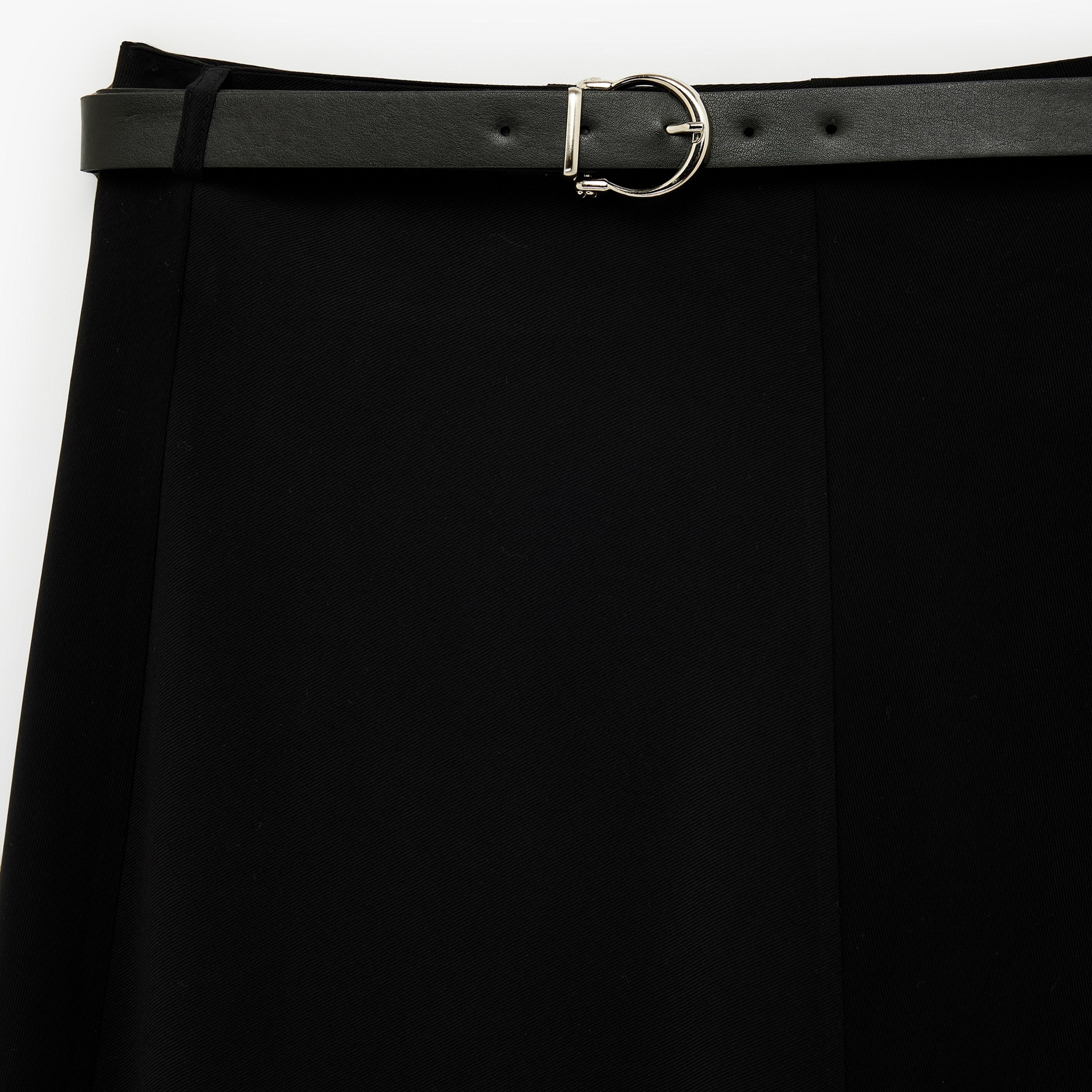 تنورة ميدي نسائية قصة "ايه-لاين" بلون أسود من كوتون-women-clothing-bottoms-skirts-image-6
