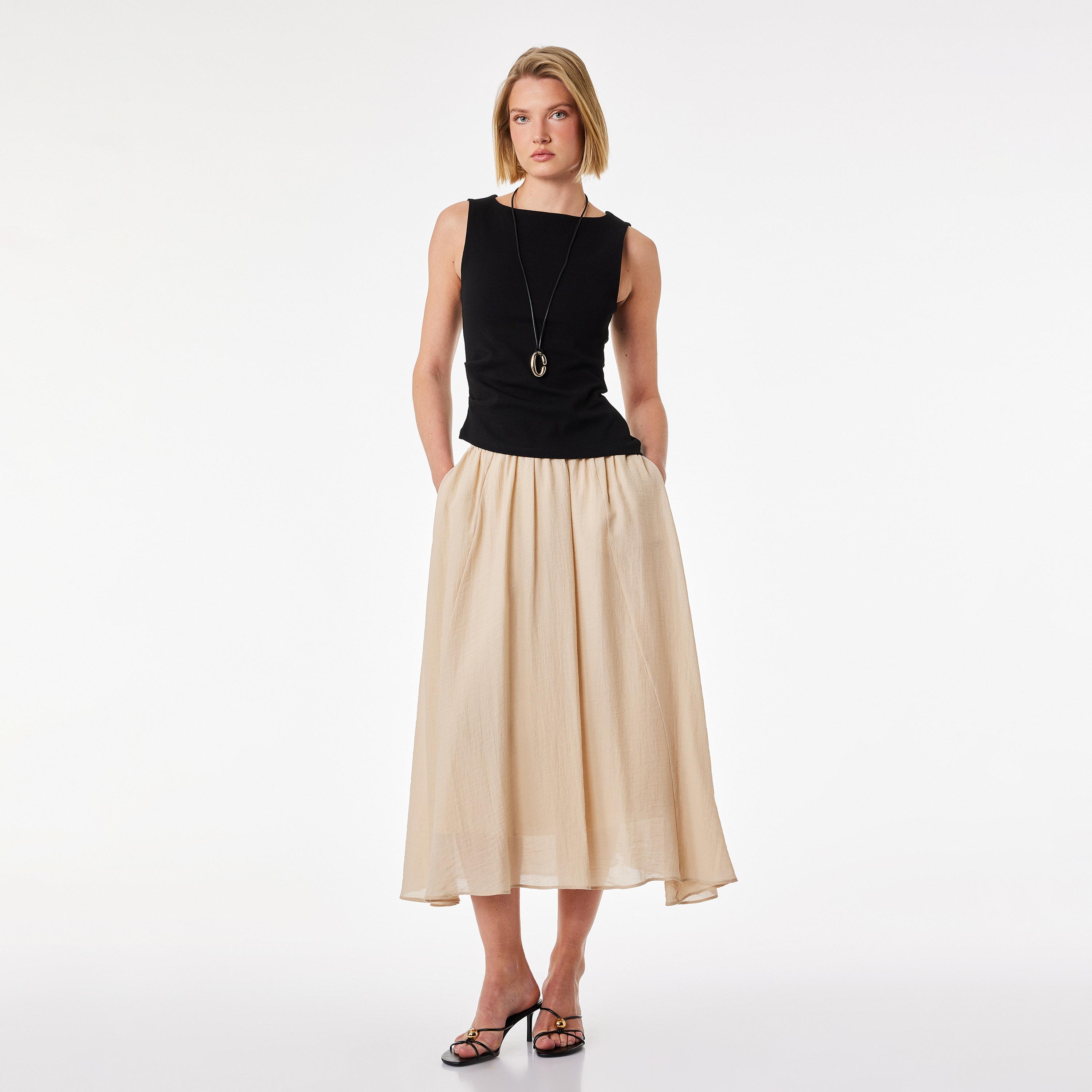 KOTON Flared Women's Skirt-women-clothing-bottoms-skirts-image-2