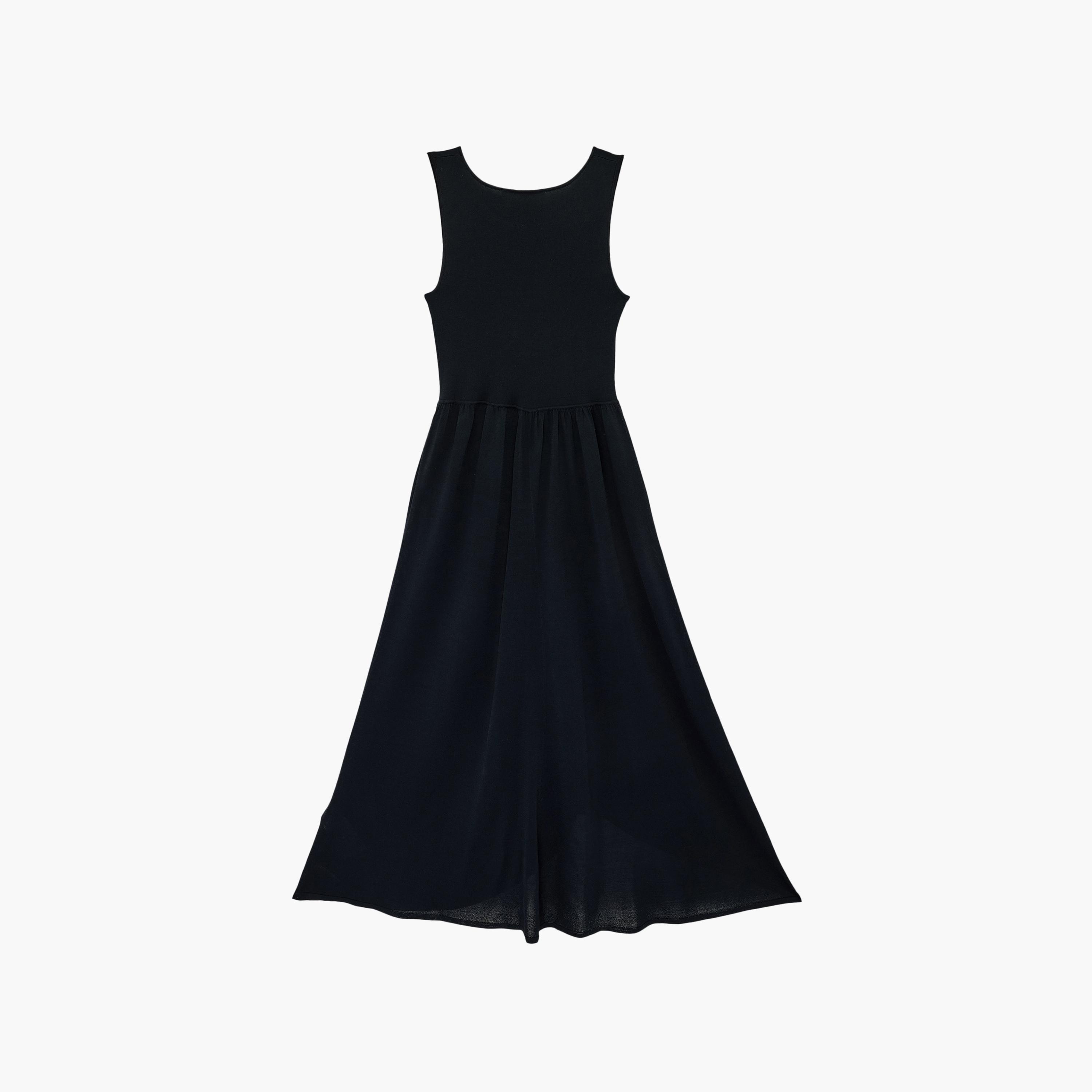 فستان ماكسي نسائي "فيت أند فلير" بلون أزرق داكن من كوتون-women-clothing-dresses-image-4