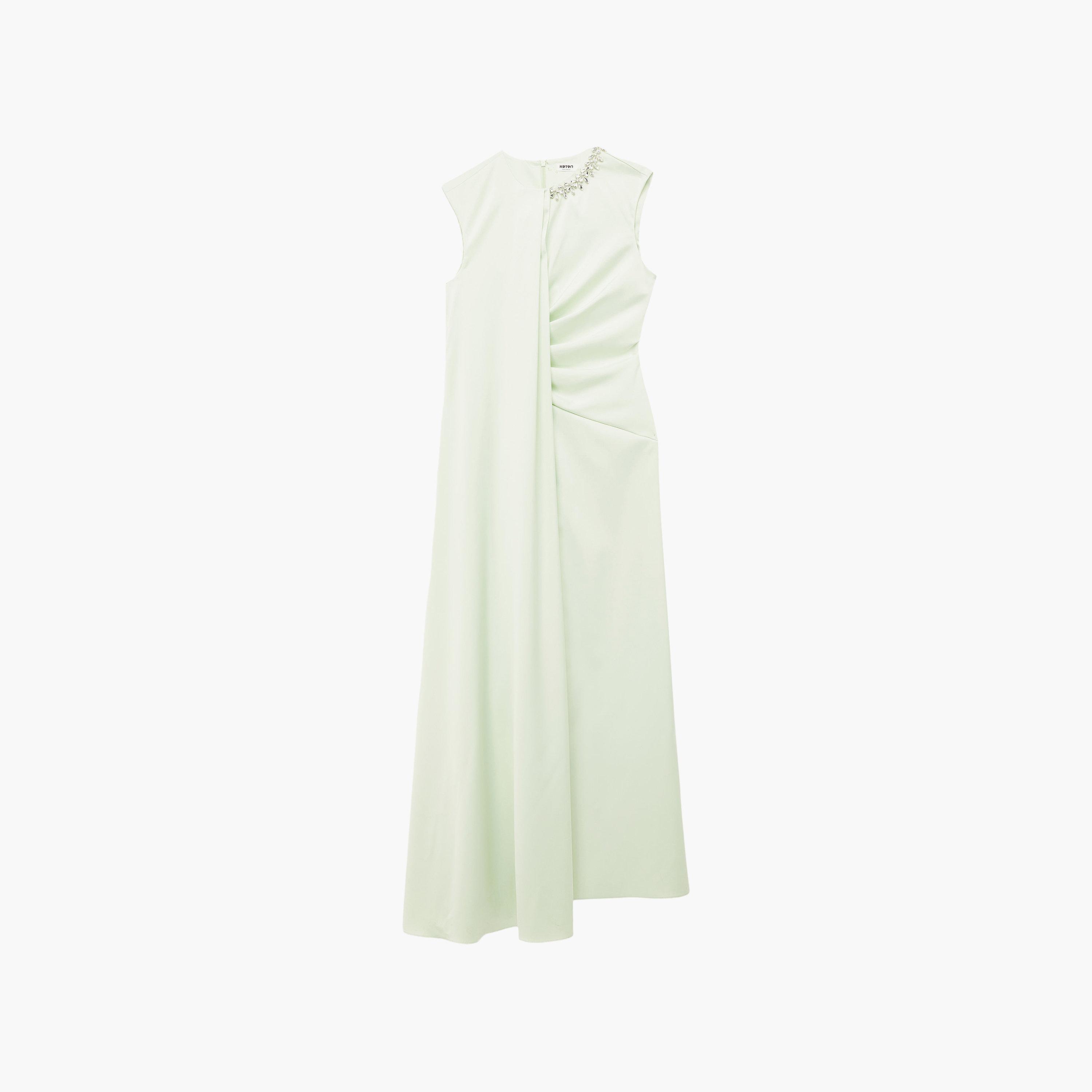 فستان ماكسي نسائي بلون أخضر فاتح من كوتون-women-clothing-dresses-image-5