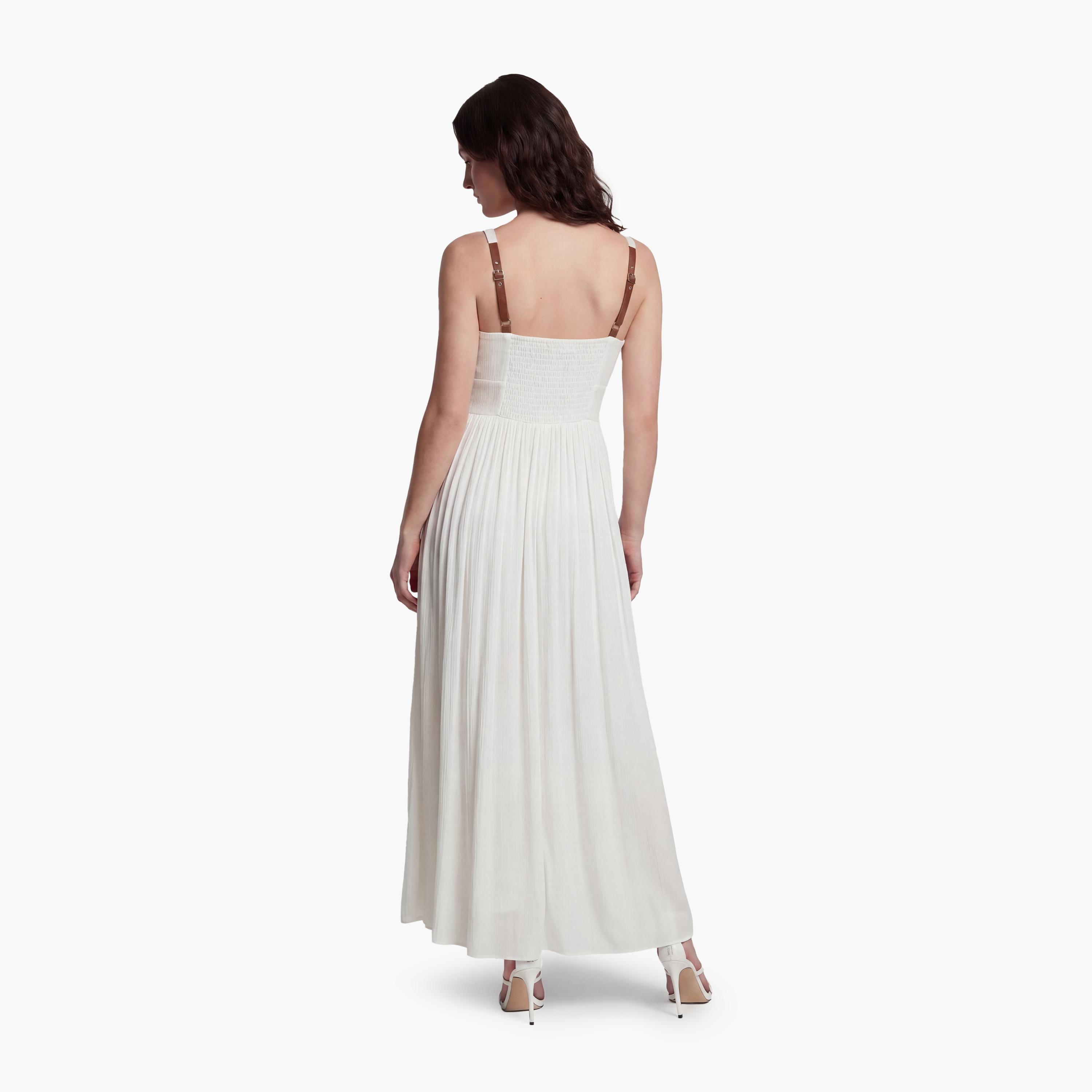فستان ميدي نسائي "إمباير" برباط عند الرقبة من كوتون-women-clothing-dresses-image-3