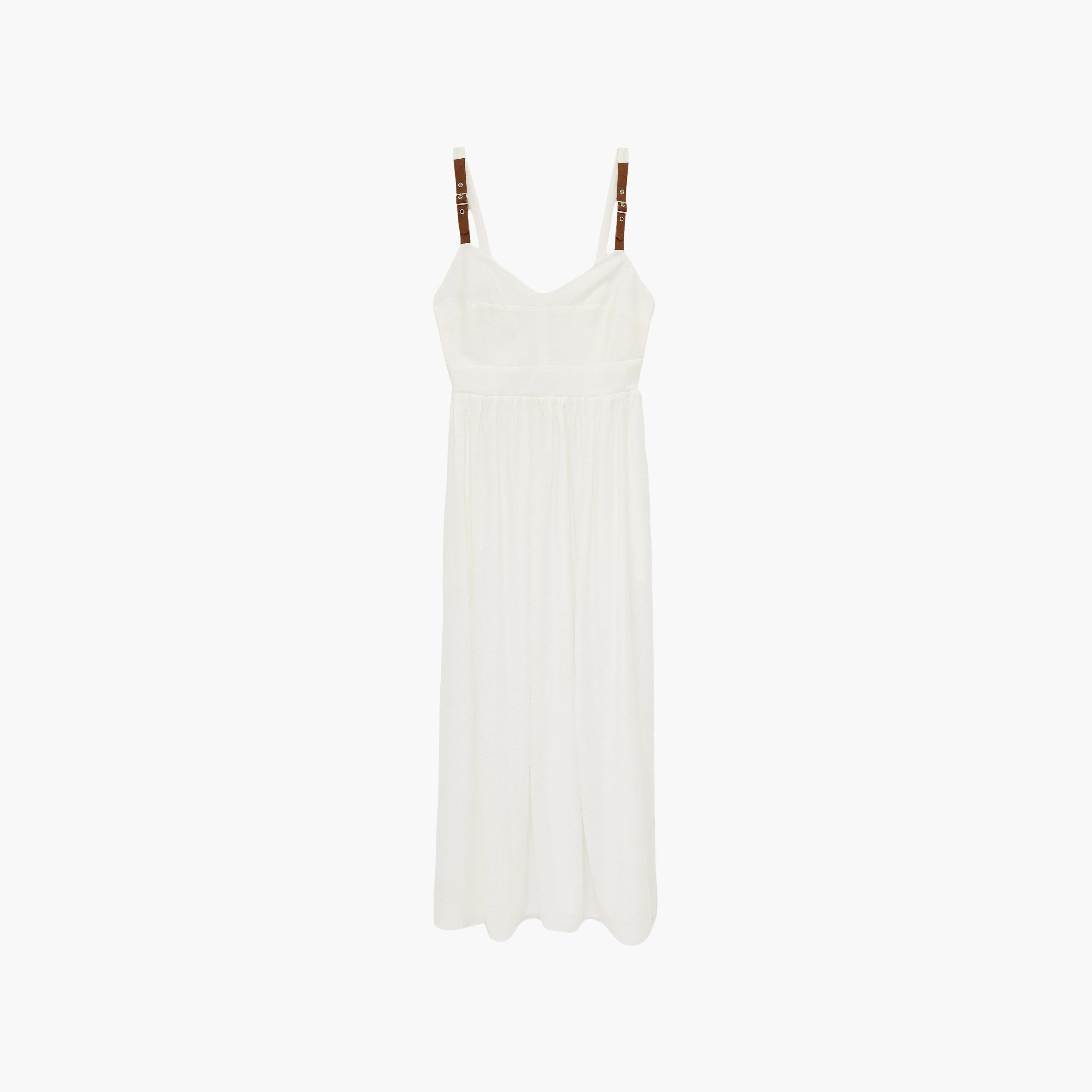 فستان ميدي نسائي "إمباير" برباط عند الرقبة من كوتون-women-clothing-dresses-image-5
