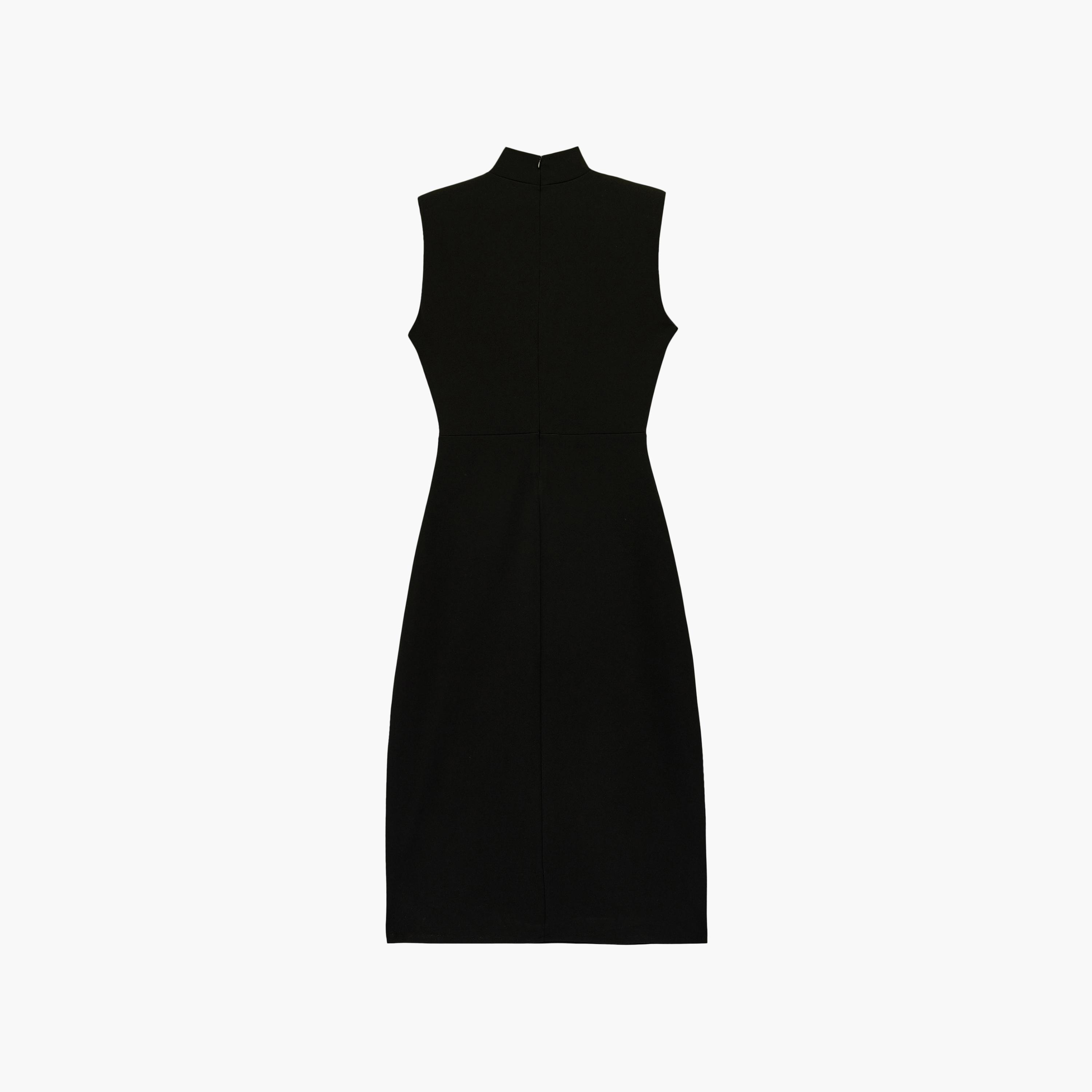 فستان ماكسي نسائي "شيث" بياقة "هاي نيك" عالية بلون أسود من كوتون-women-clothing-dresses-image-4