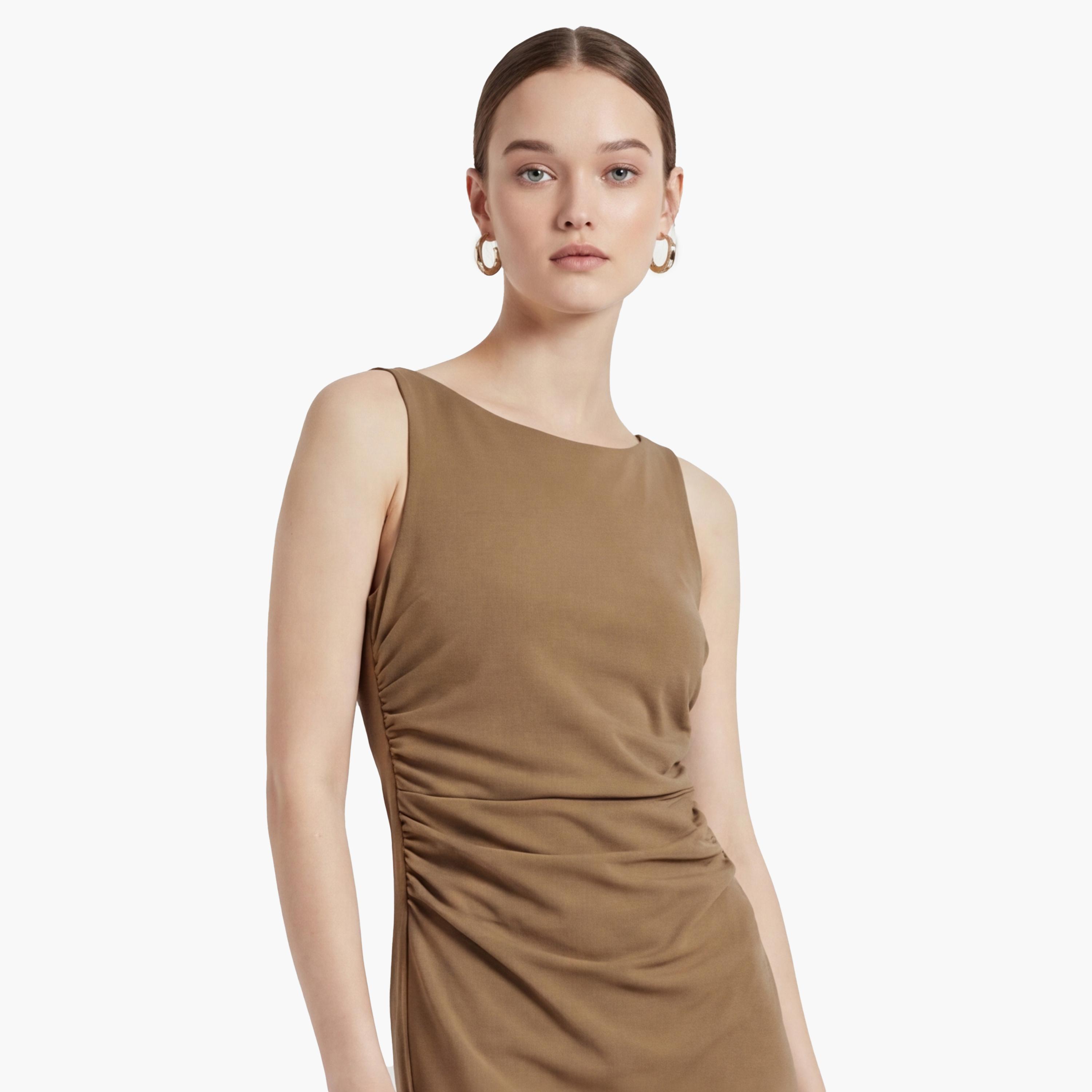 فستان ماكسي نسائي "شيث" بلون بني من كوتون-women-clothing-dresses-image-5