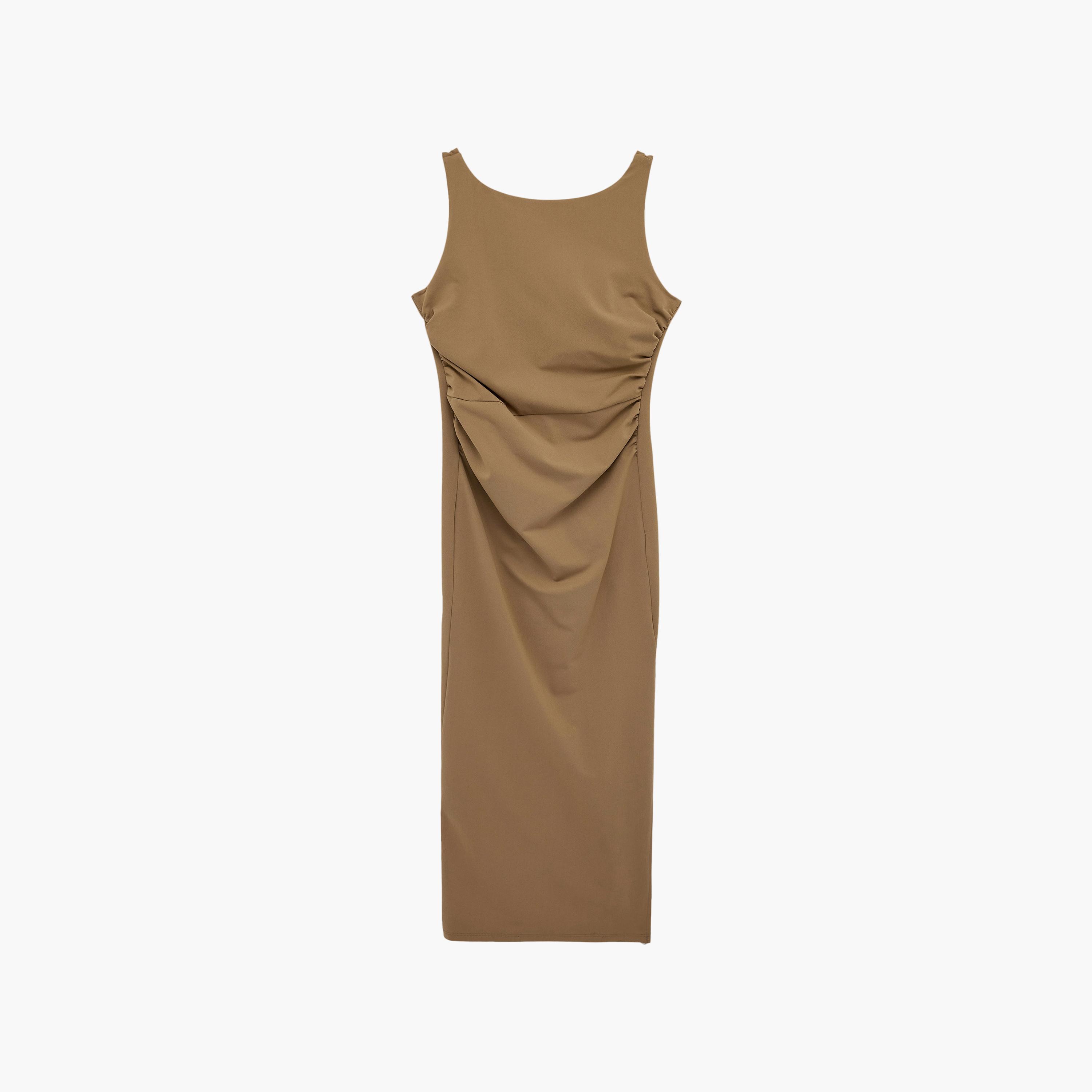 فستان ماكسي نسائي "شيث" بلون بني من كوتون-women-clothing-dresses-image-6