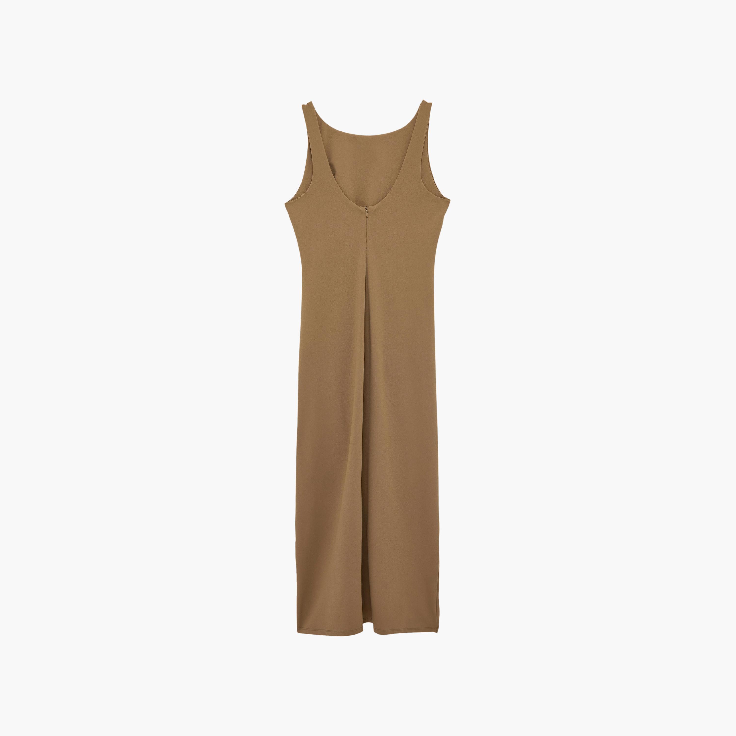 فستان ماكسي نسائي "شيث" بلون بني من كوتون-women-clothing-dresses-image-7