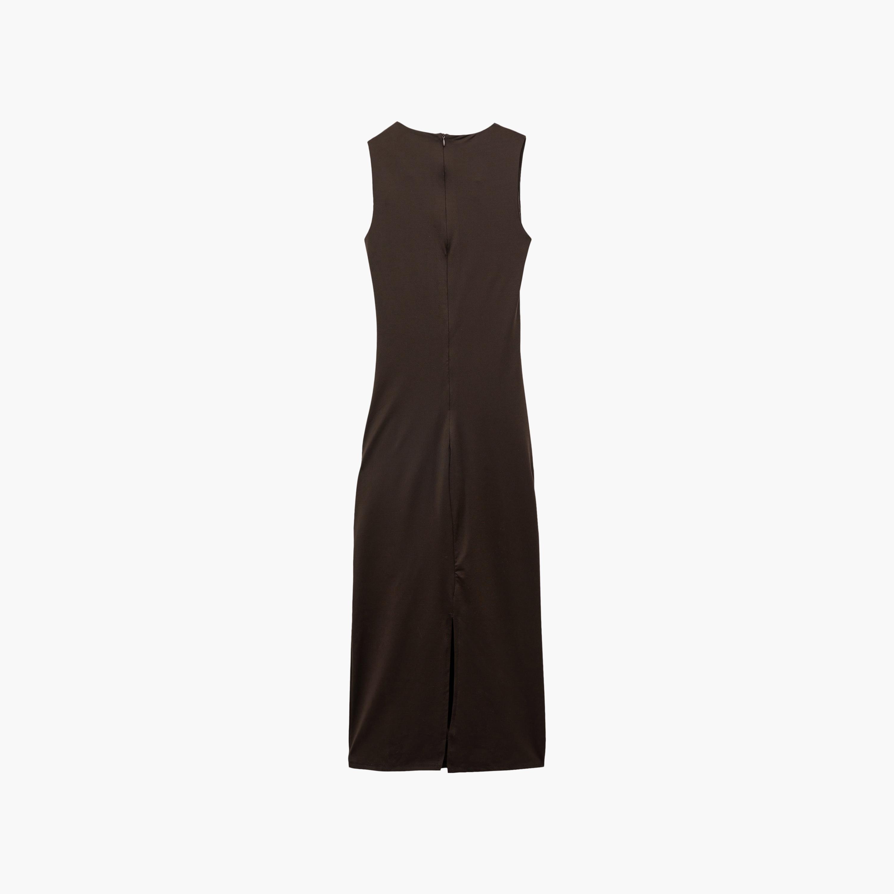 فستان ماكسي نسائي "شيث" بلون بني من كوتون-women-clothing-dresses-image-4