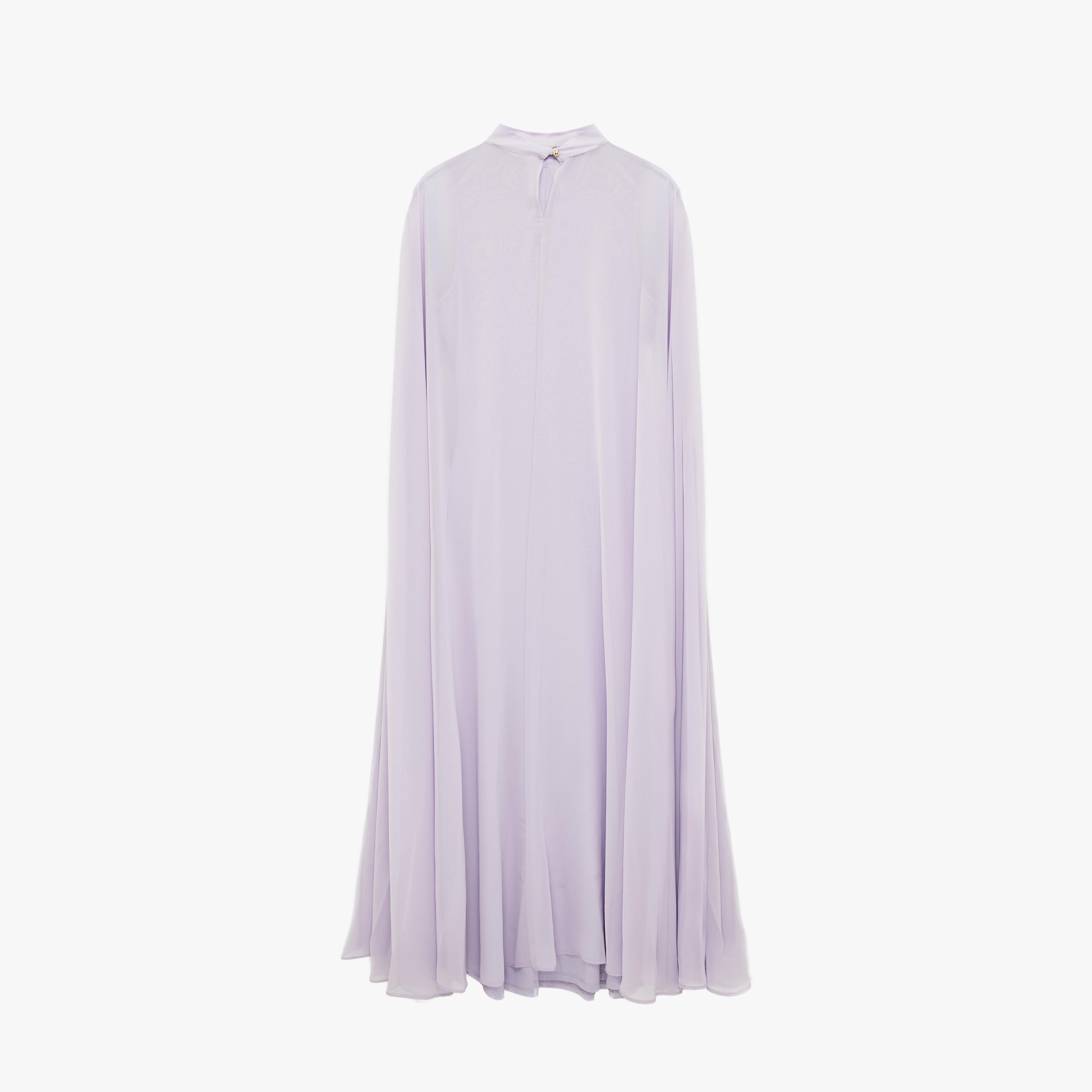 فستان سهرة ماكسي نسائي بلون لافندر وياقة عالية وأكمام كاب من كوتون-women-clothing-dresses-image-4