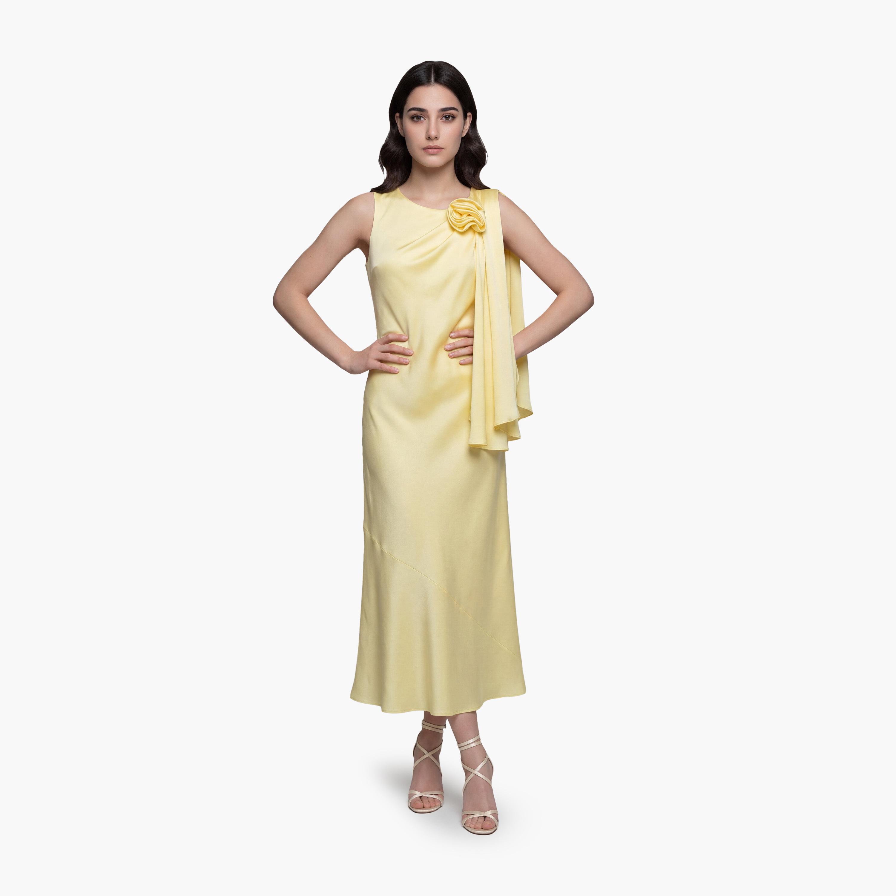 KOTON Yellow Women's Maxi Dress-women-clothing-dresses-image-1