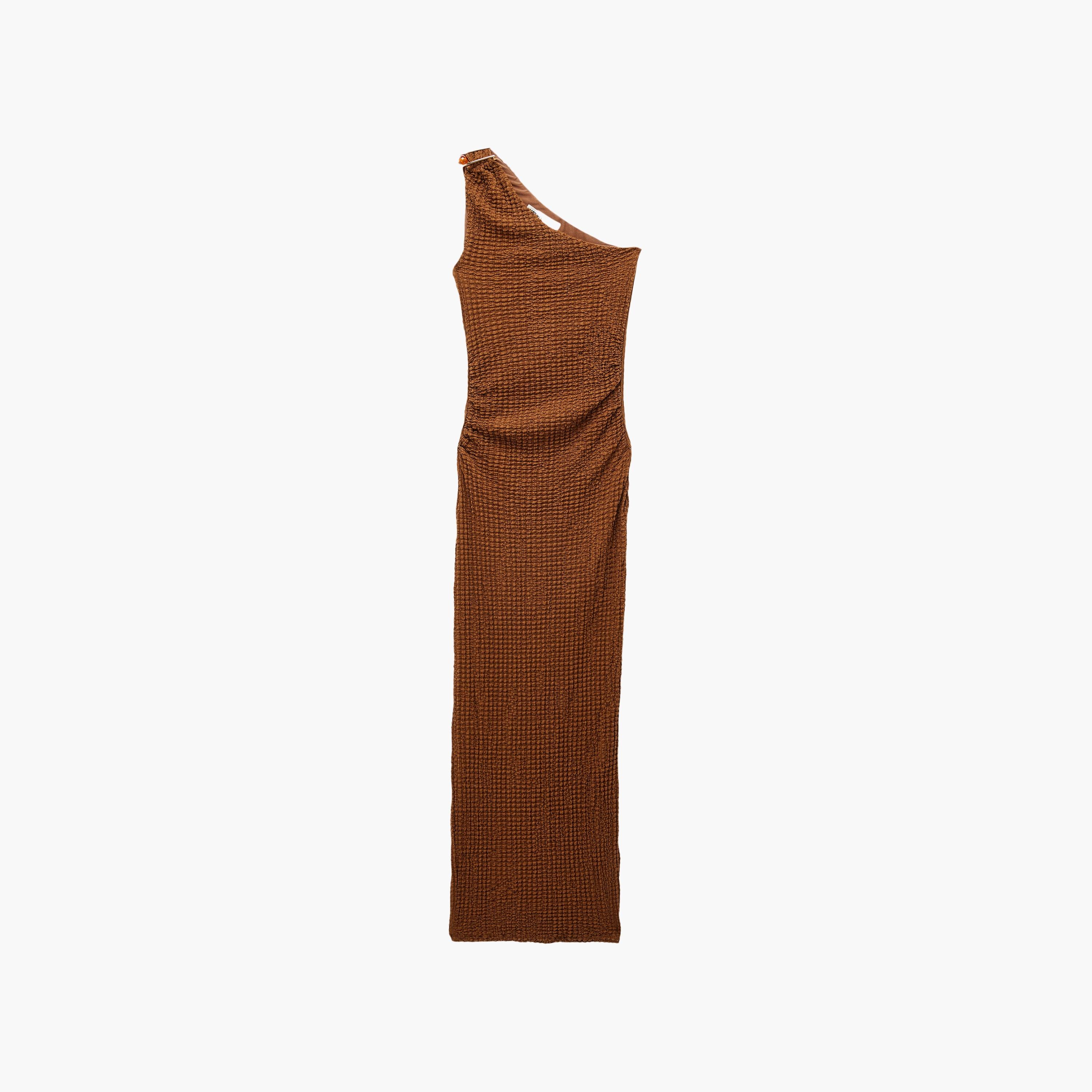 KOTON Crinkled One Shoulder Sheath Women's Maxi Dress-women-clothing-dresses-image-3