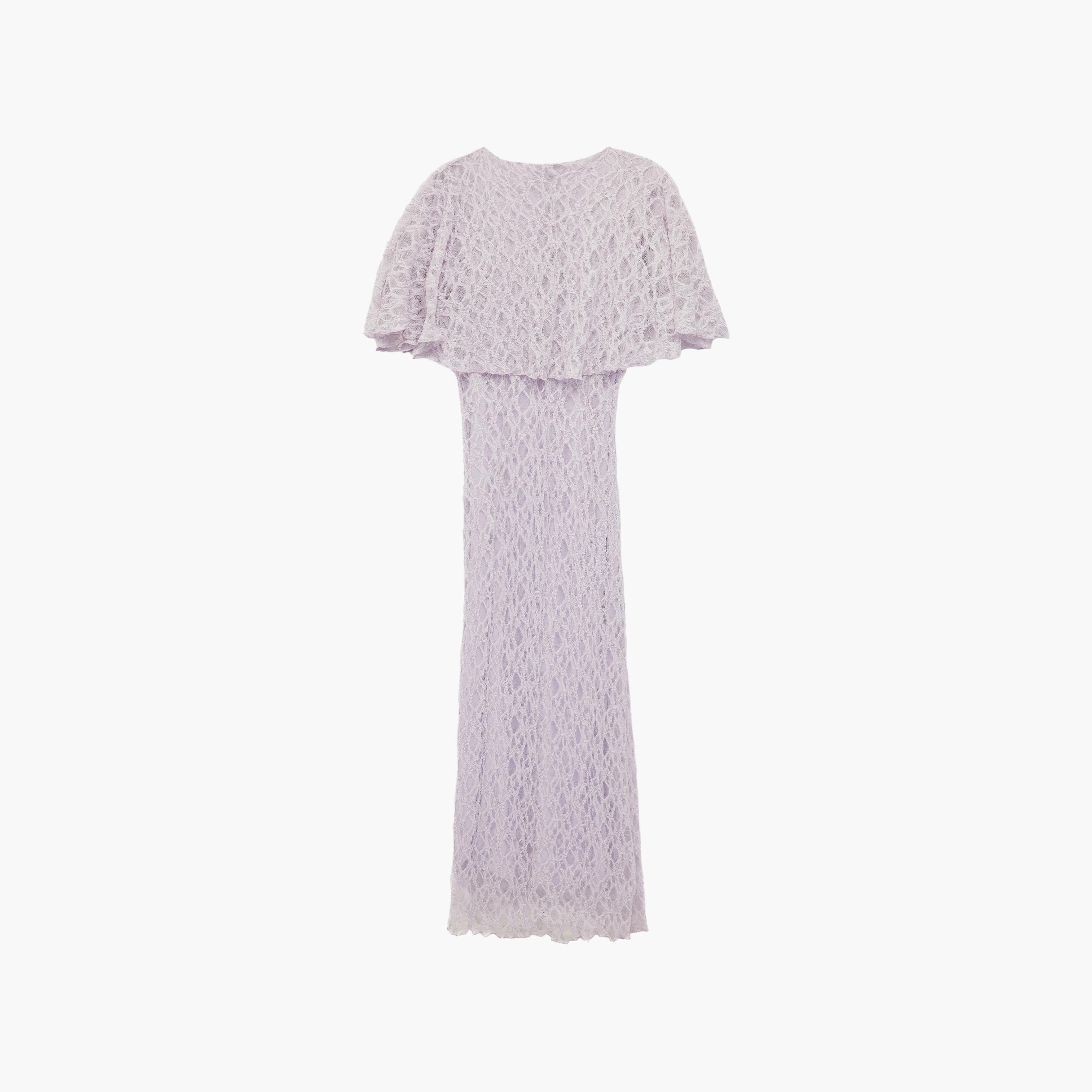 فستان ميدي نسائي مع طبقة "كيب" علوية من الدانتيل من كوتون-women-clothing-dresses-image-4