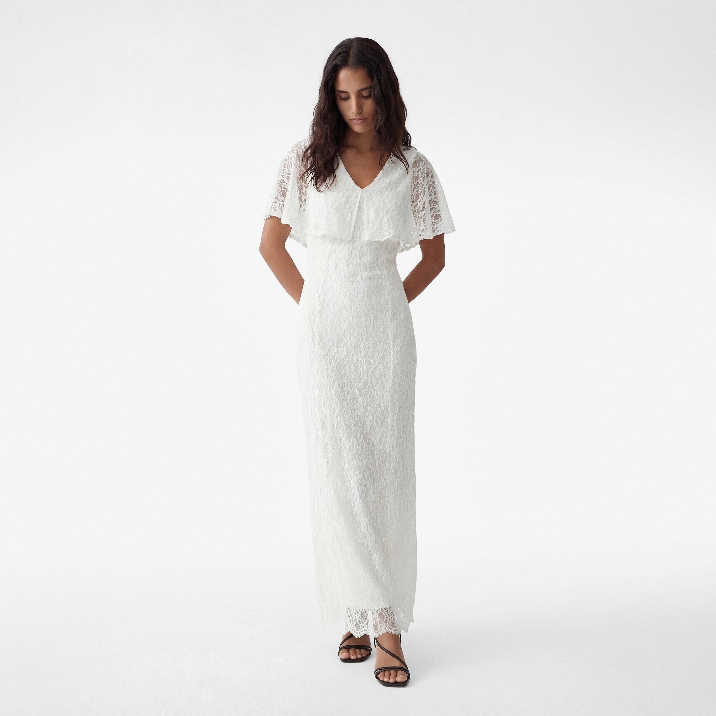 فستان ماكسي نسائي مع طبقة "كيب" علوية من الدانتيل من كوتون-women-clothing-dresses-image-2