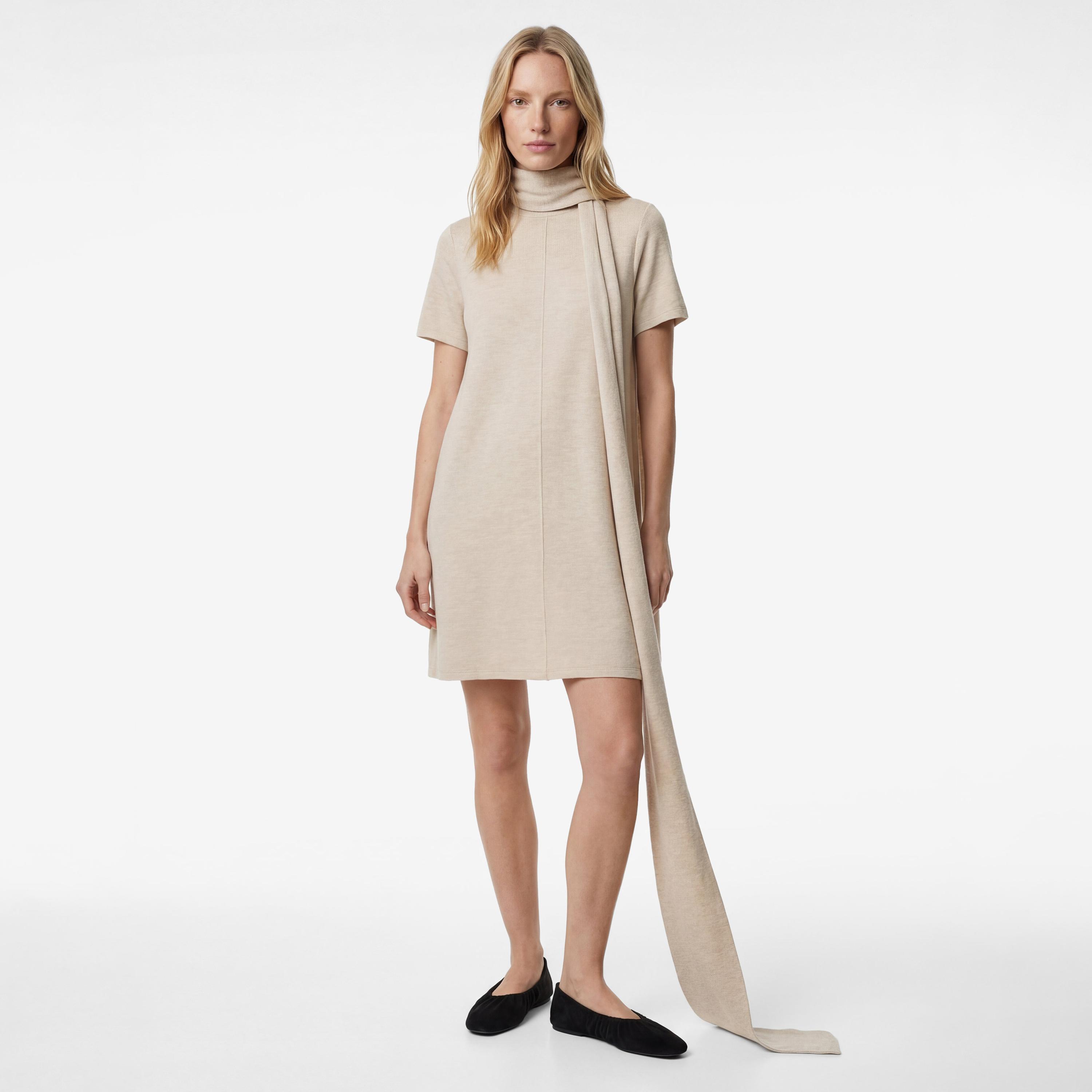 KOTON High Neck Shift Women's Mini Dress-women-clothing-dresses-image-1
