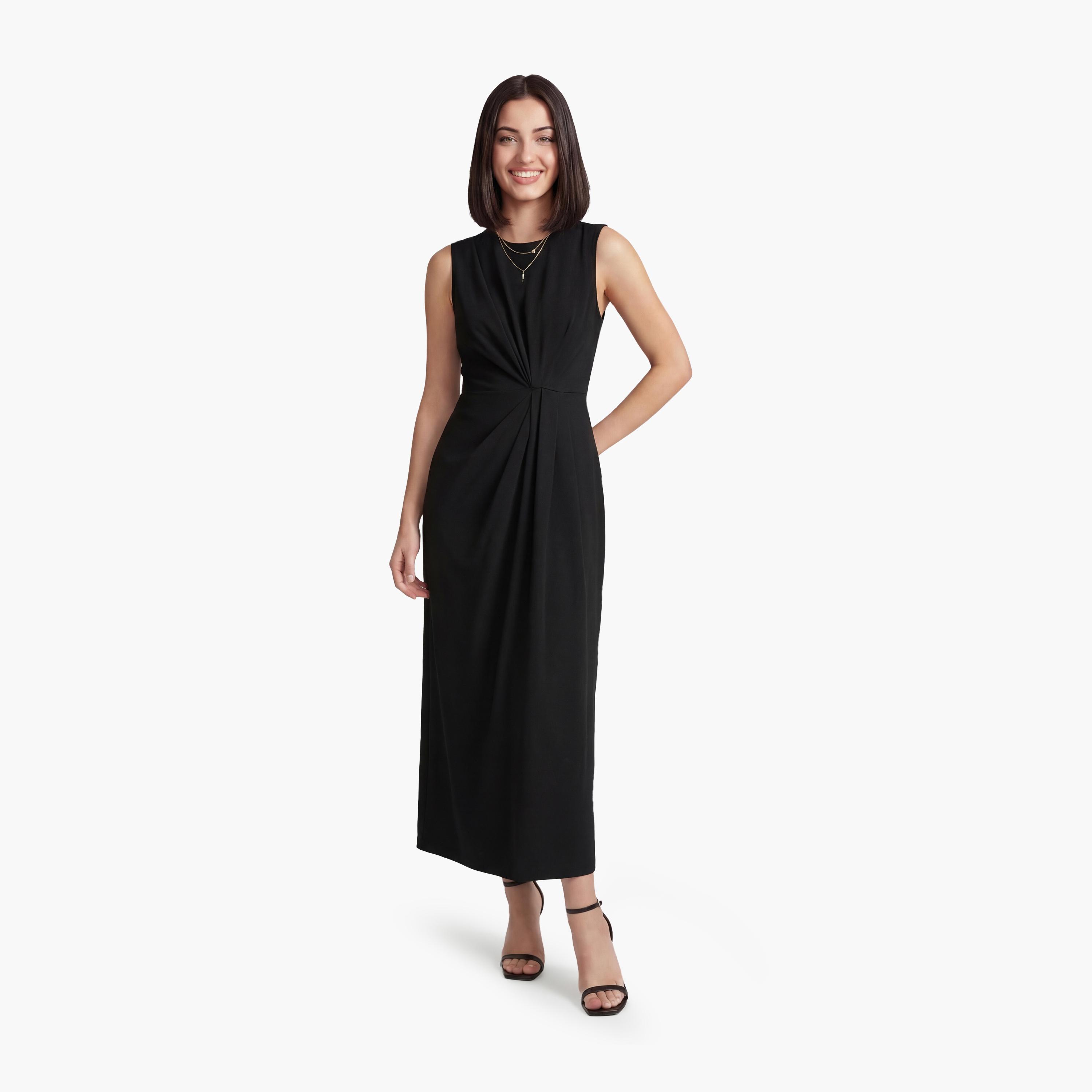 فستان ماكسي نسائي "شيث" بلون أسود من كوتون-women-clothing-dresses-image-1