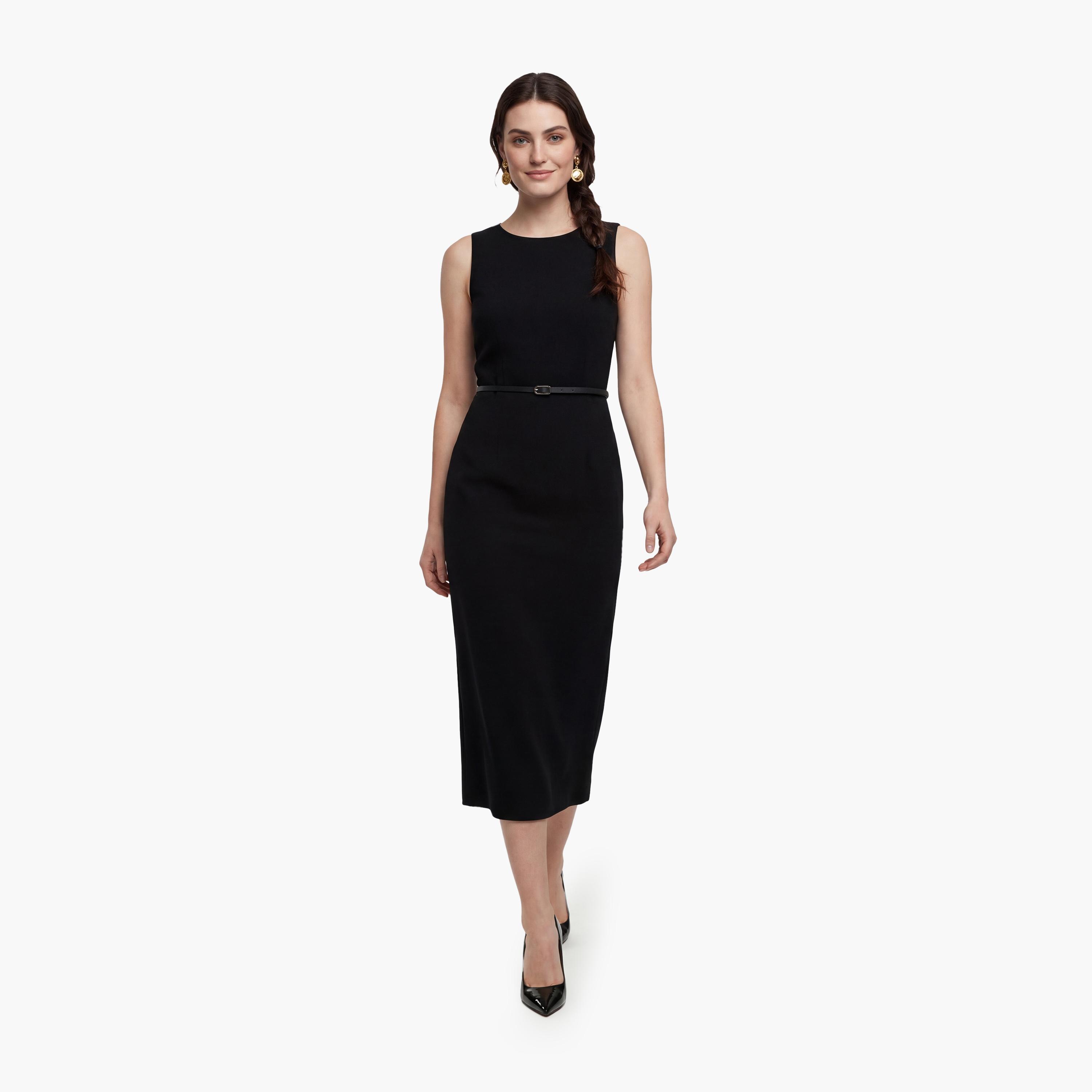 فستان ماكسي نسائي بلون أسود من كوتون-women-clothing-dresses-image-1