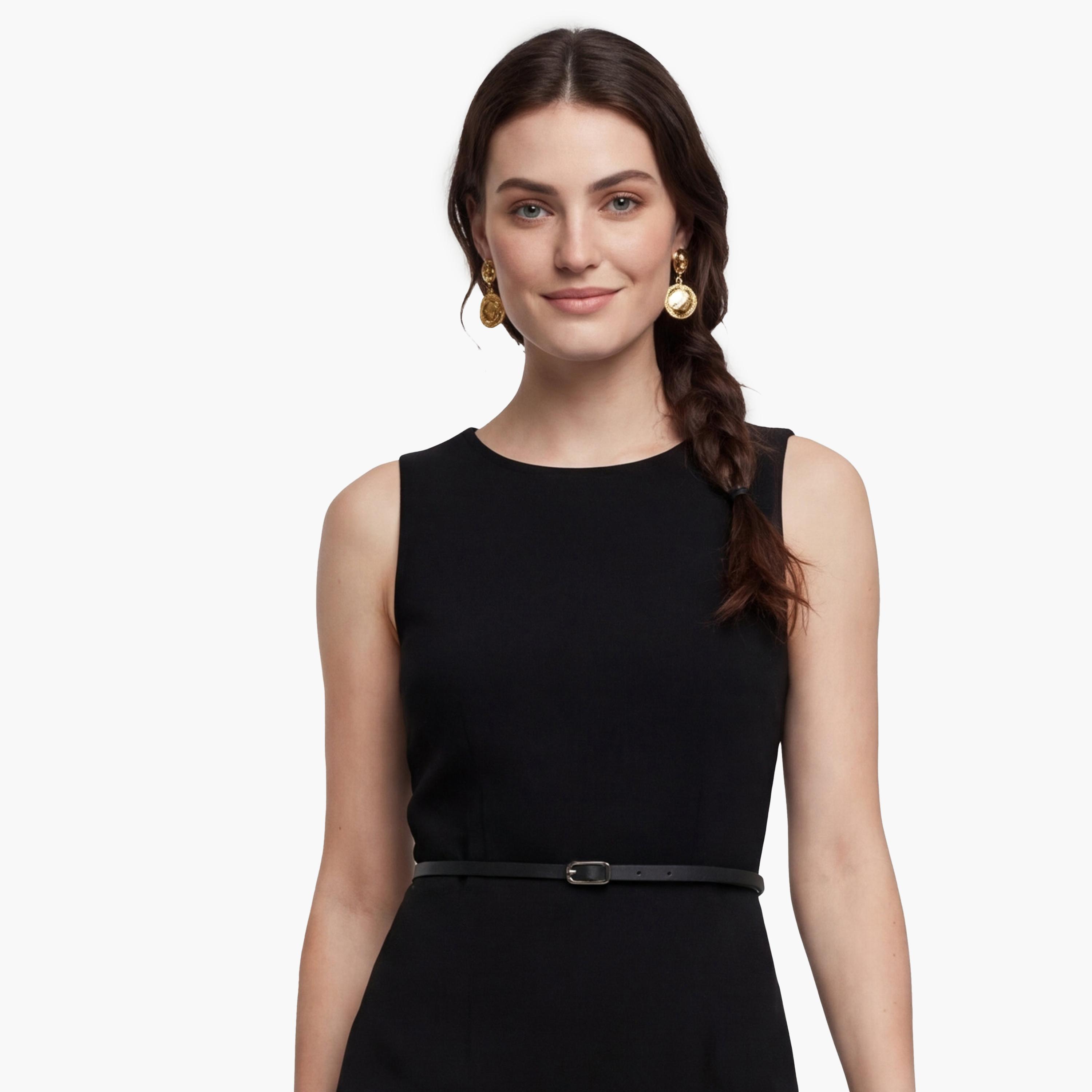 فستان ماكسي نسائي بلون أسود من كوتون-women-clothing-dresses-image-4
