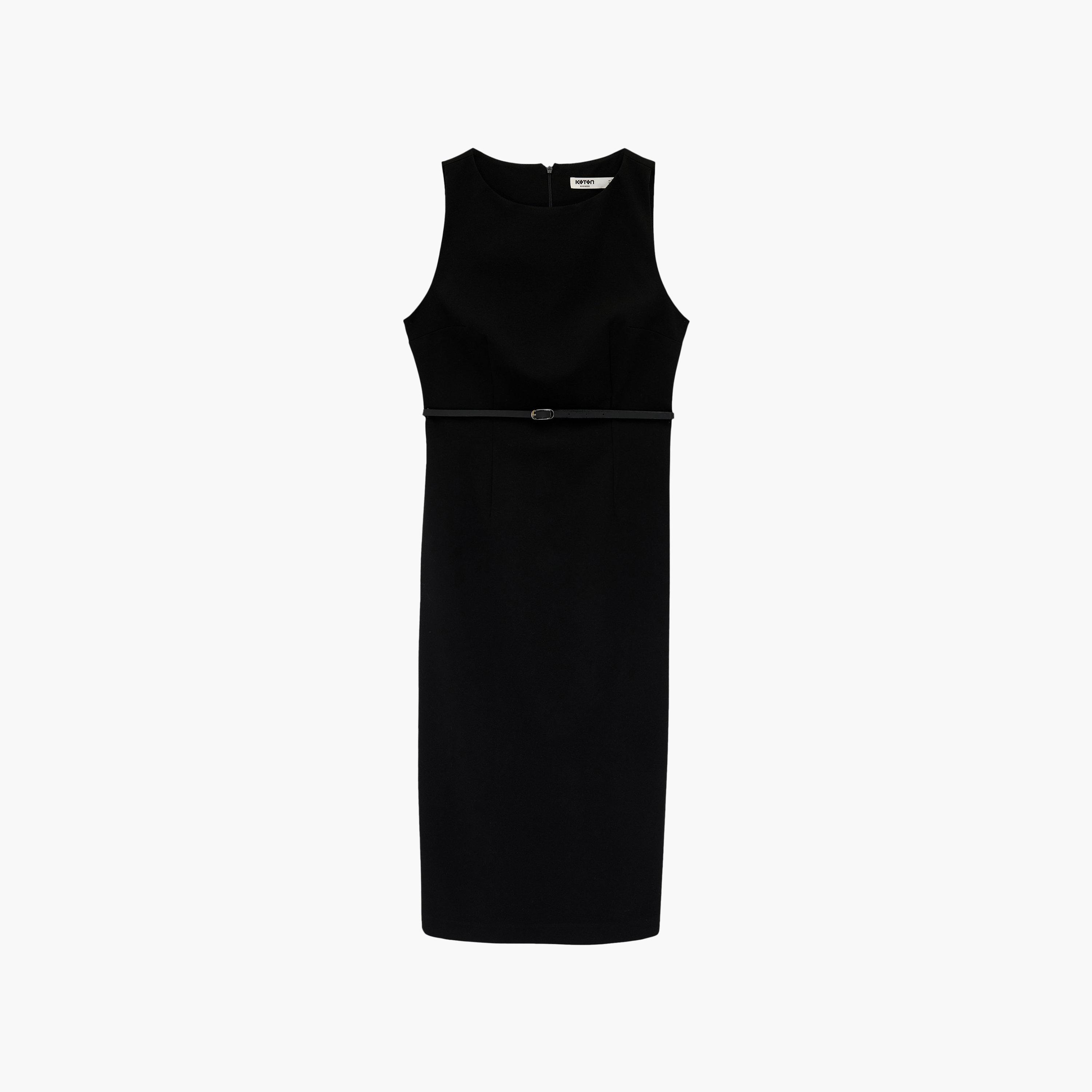 فستان ماكسي نسائي بلون أسود من كوتون-women-clothing-dresses-image-5