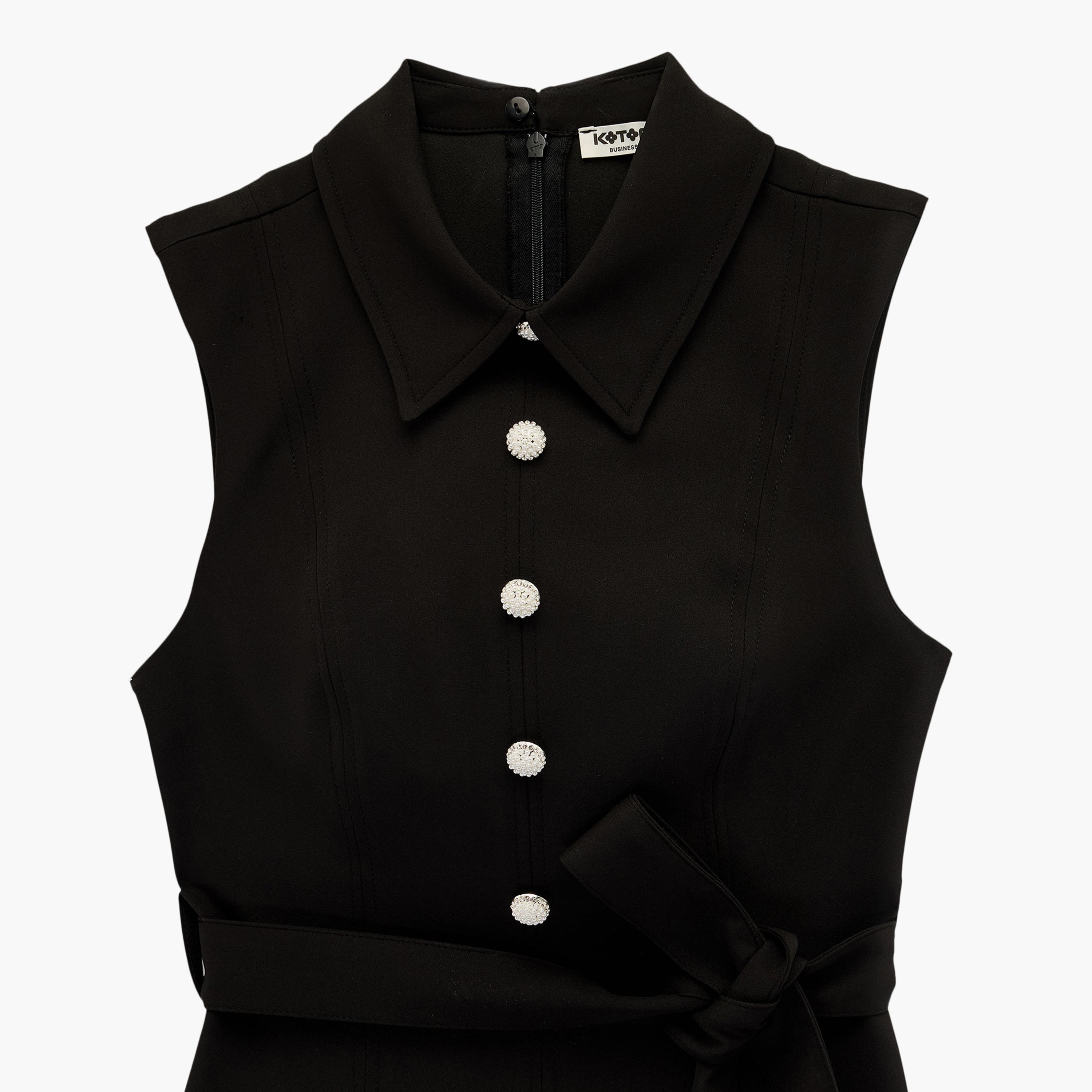 KOTON Collared Women's Mini Dress-women-clothing-dresses-image-5