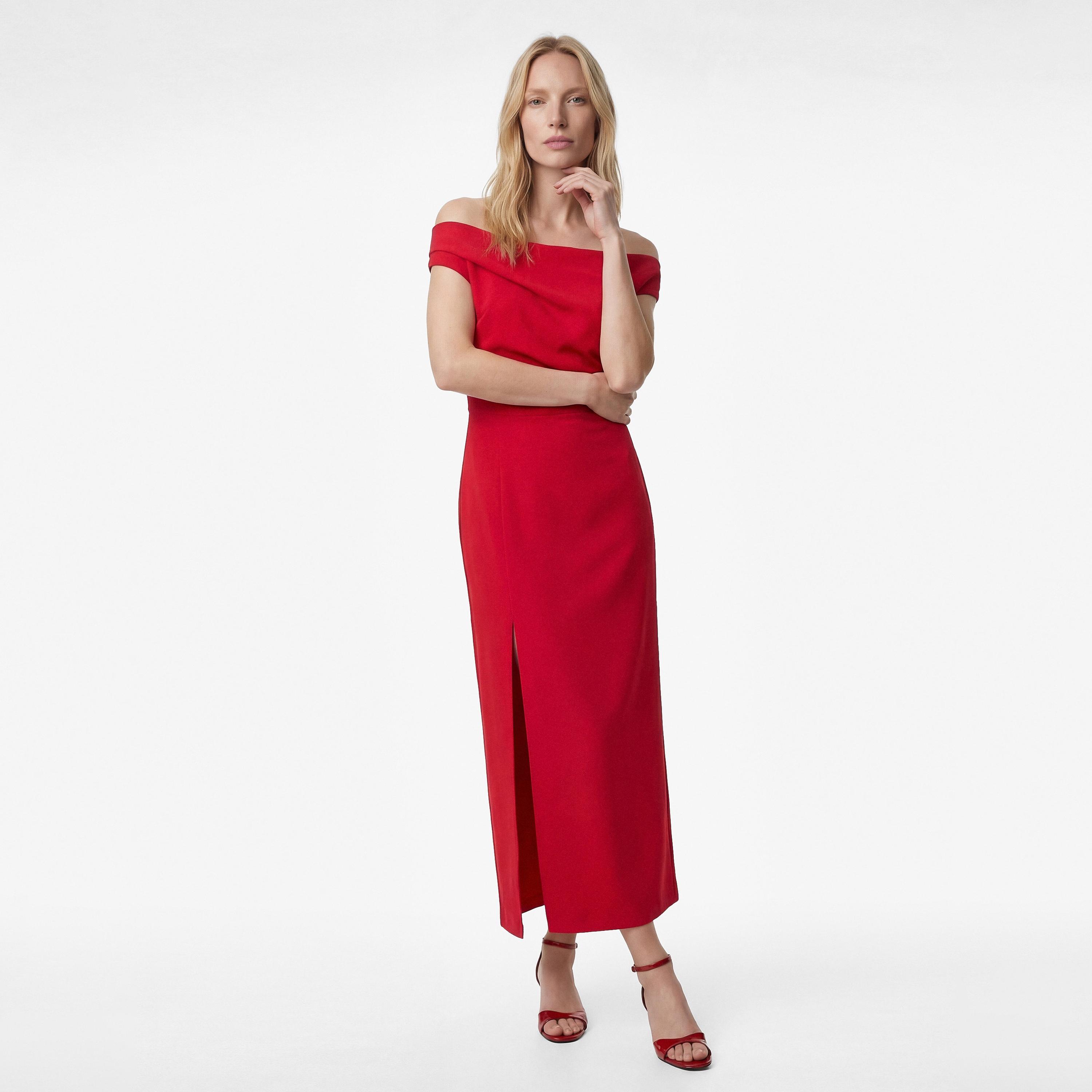 KOTON One Shoulder Slit Women's Maxi Dress-women-clothing-dresses-image-1