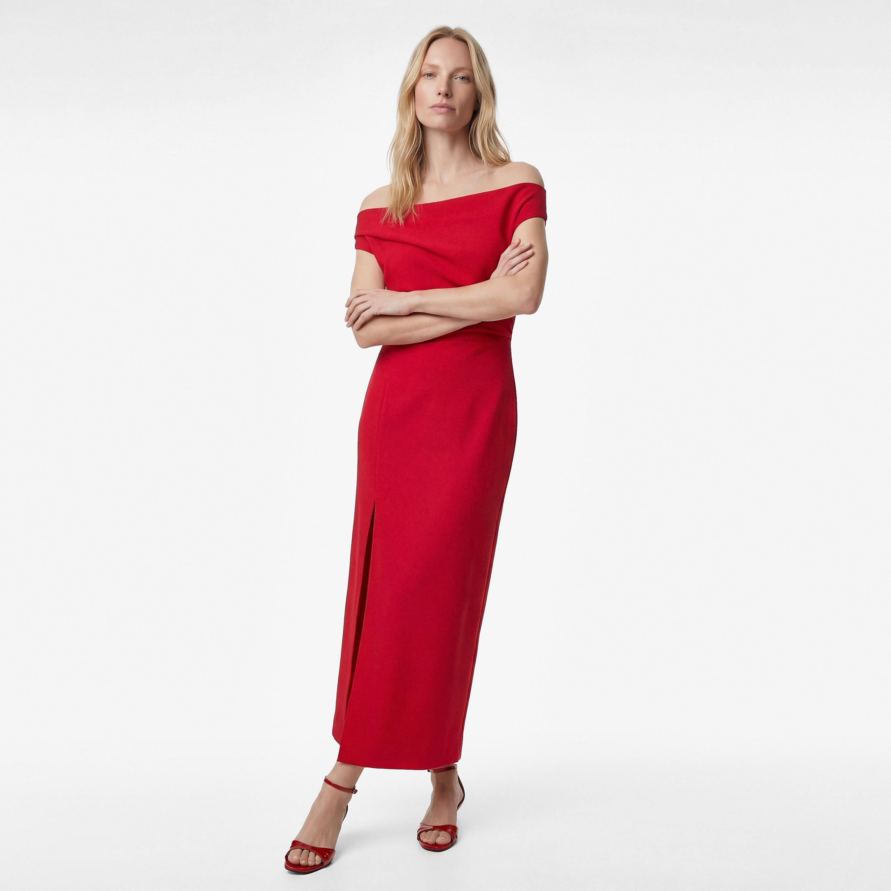 KOTON One Shoulder Slit Women's Maxi Dress-women-clothing-dresses-image-2