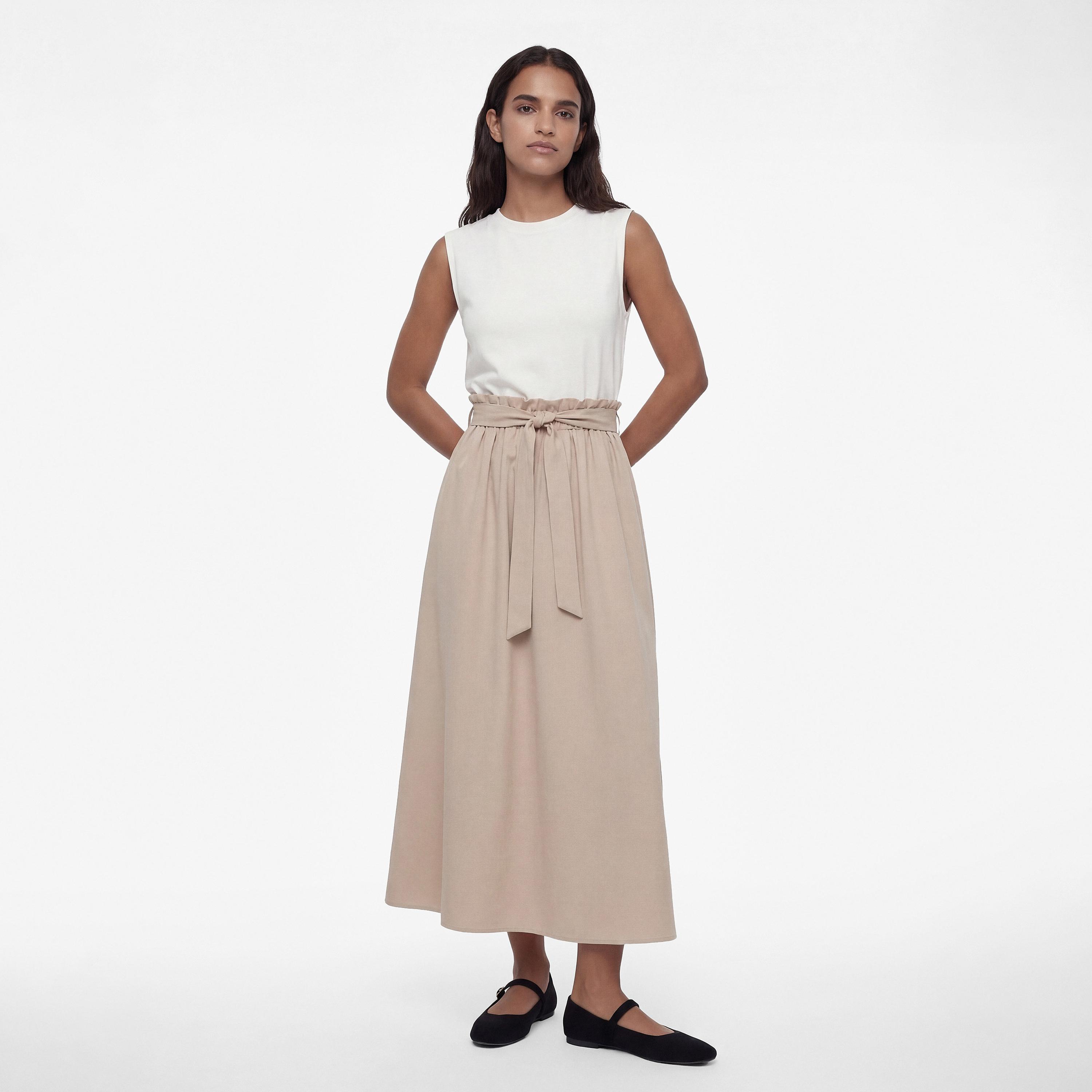 KOTON Brown Color-Blocked Women's Midi Dress-women-clothing-dresses-image-1