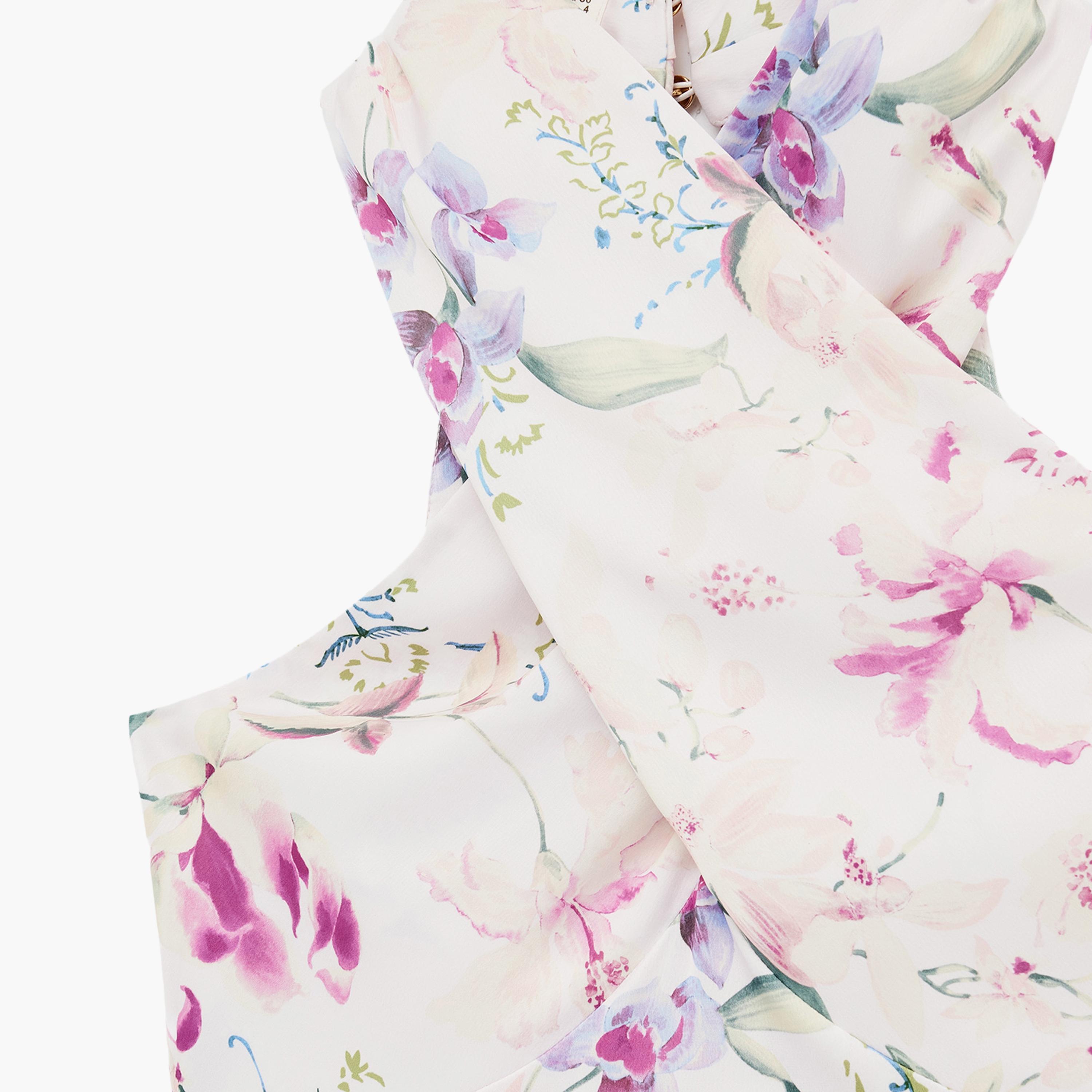 KOTON Multicolour Floral Print Halter Neck Women's Maxi Dress-women-clothing-dresses-image-5