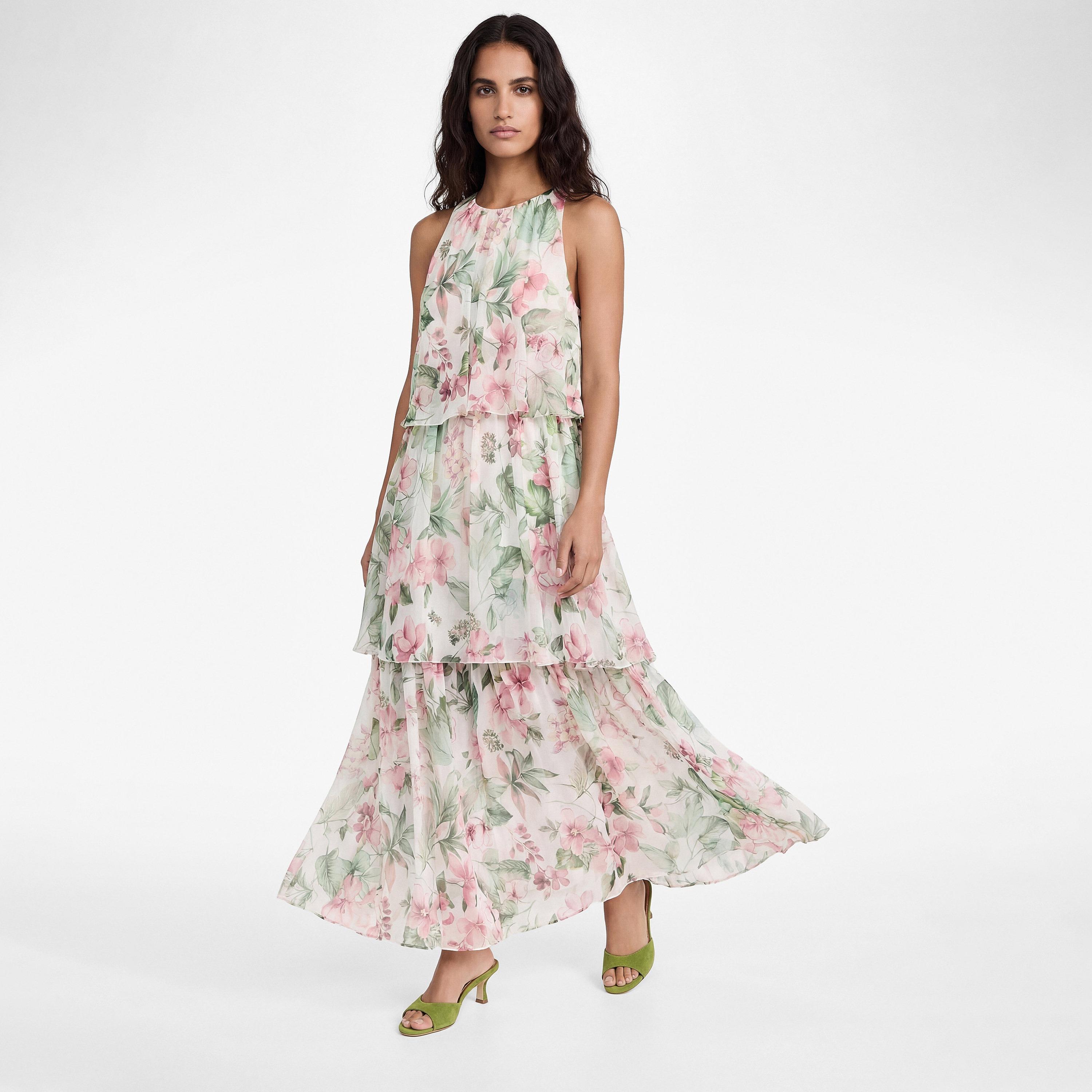 KOTON Multicolour Floral Print Tiered Women's Maxi Dress-women-clothing-dresses-image-1