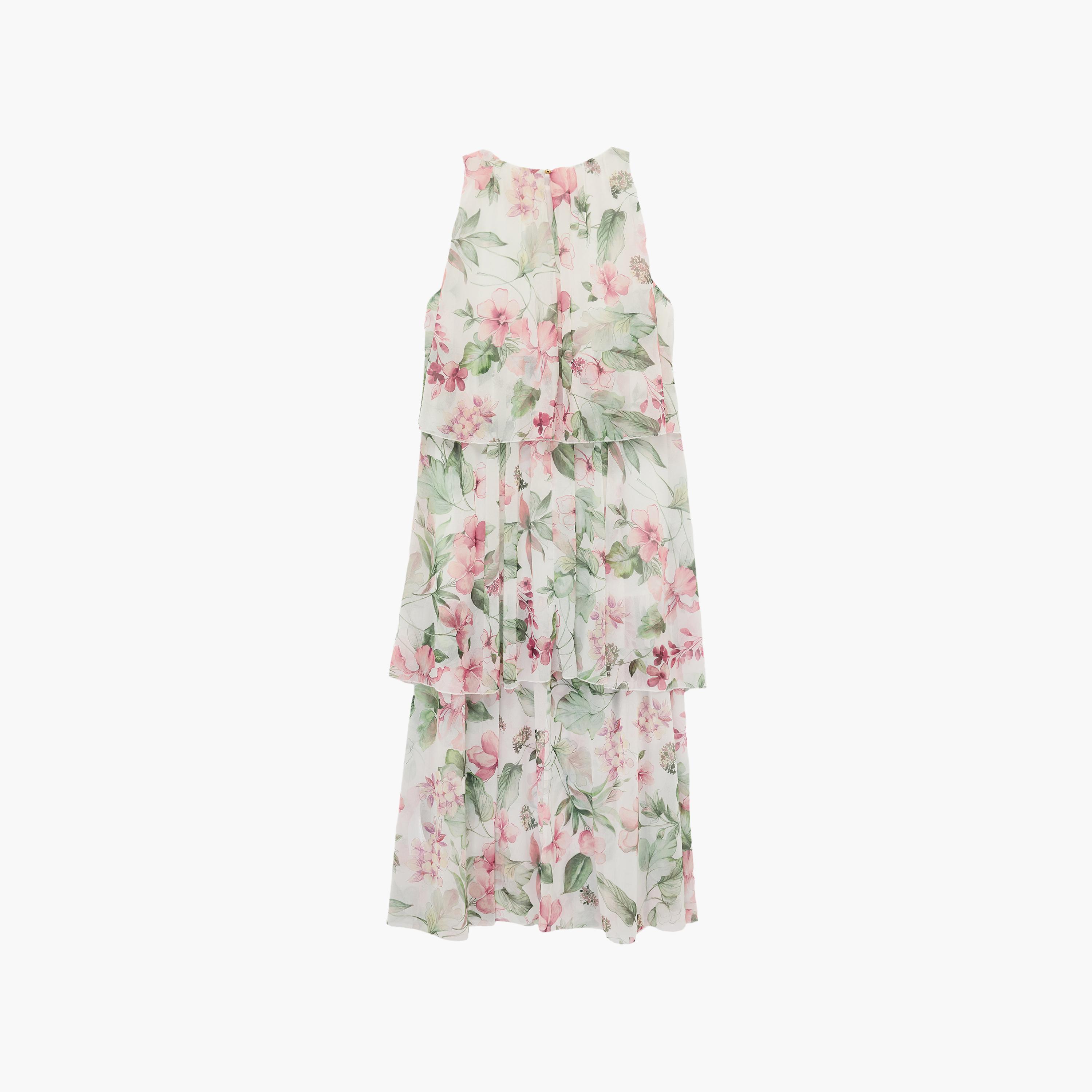 KOTON Multicolour Floral Print Tiered Women's Maxi Dress-women-clothing-dresses-image-4
