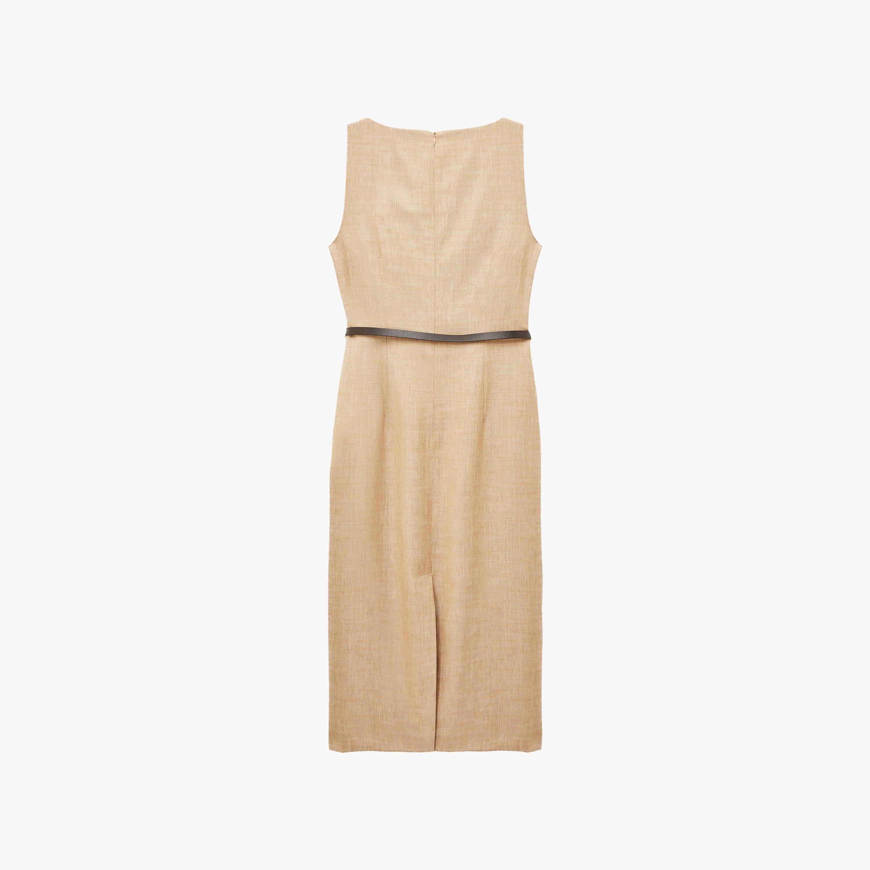 فستان ميدي نسائي "شيث" بلون بيج من كوتون-women-clothing-dresses-image-4