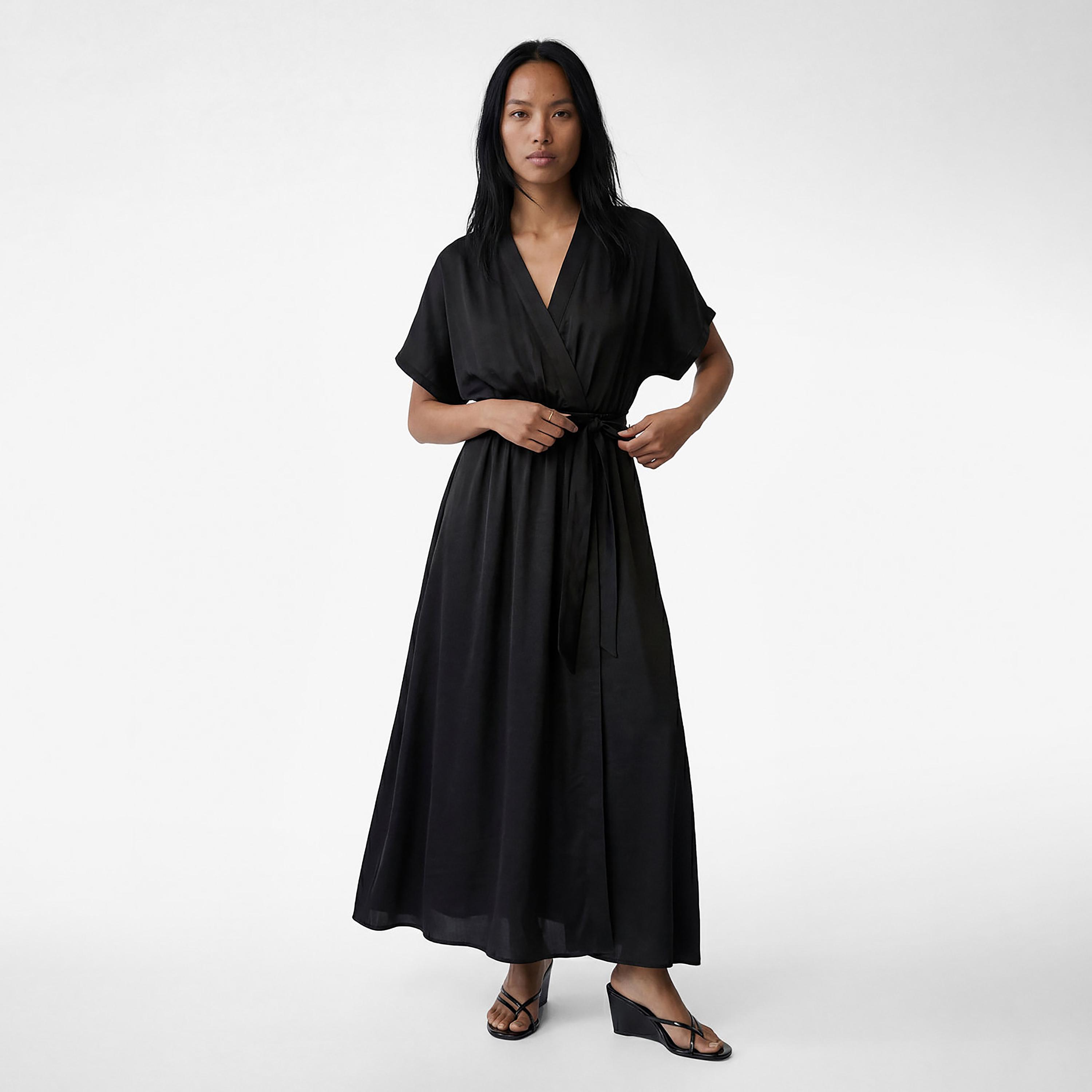فستان ماكسي نسائي "لف" بياقة "سوربليس" متقاطعة من كوتون-women-clothing-dresses-image-1