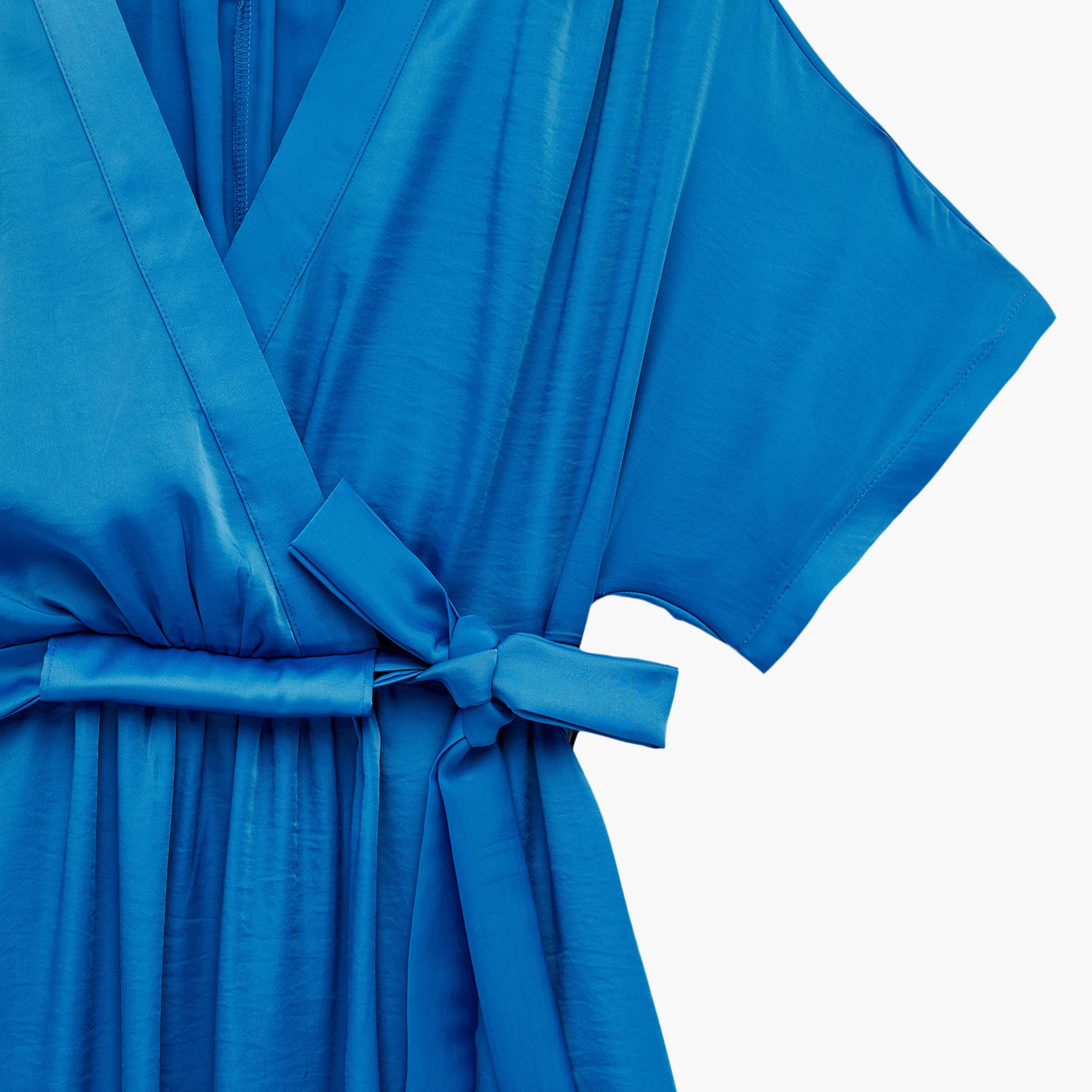 KOTON Surplice Neck Wrap Women's Maxi Dress-women-clothing-dresses-image-5