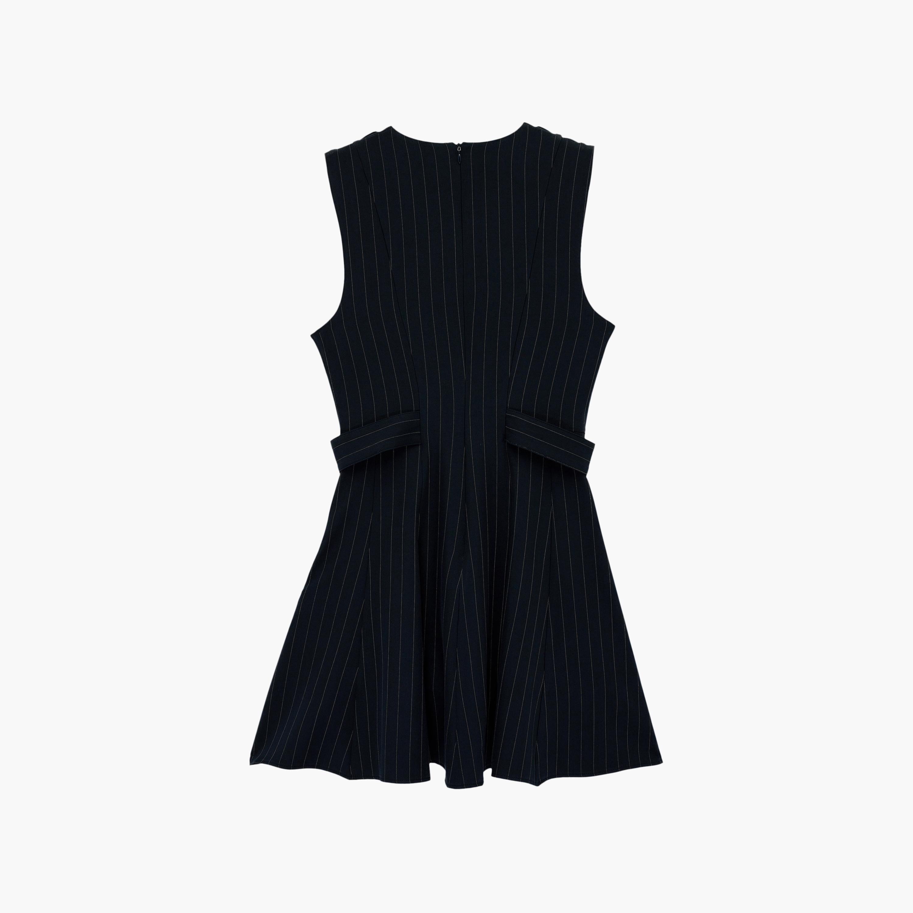 فستان ميني نسائي مخطط بلون أزرق داكن من كوتون-women-clothing-dresses-image-4