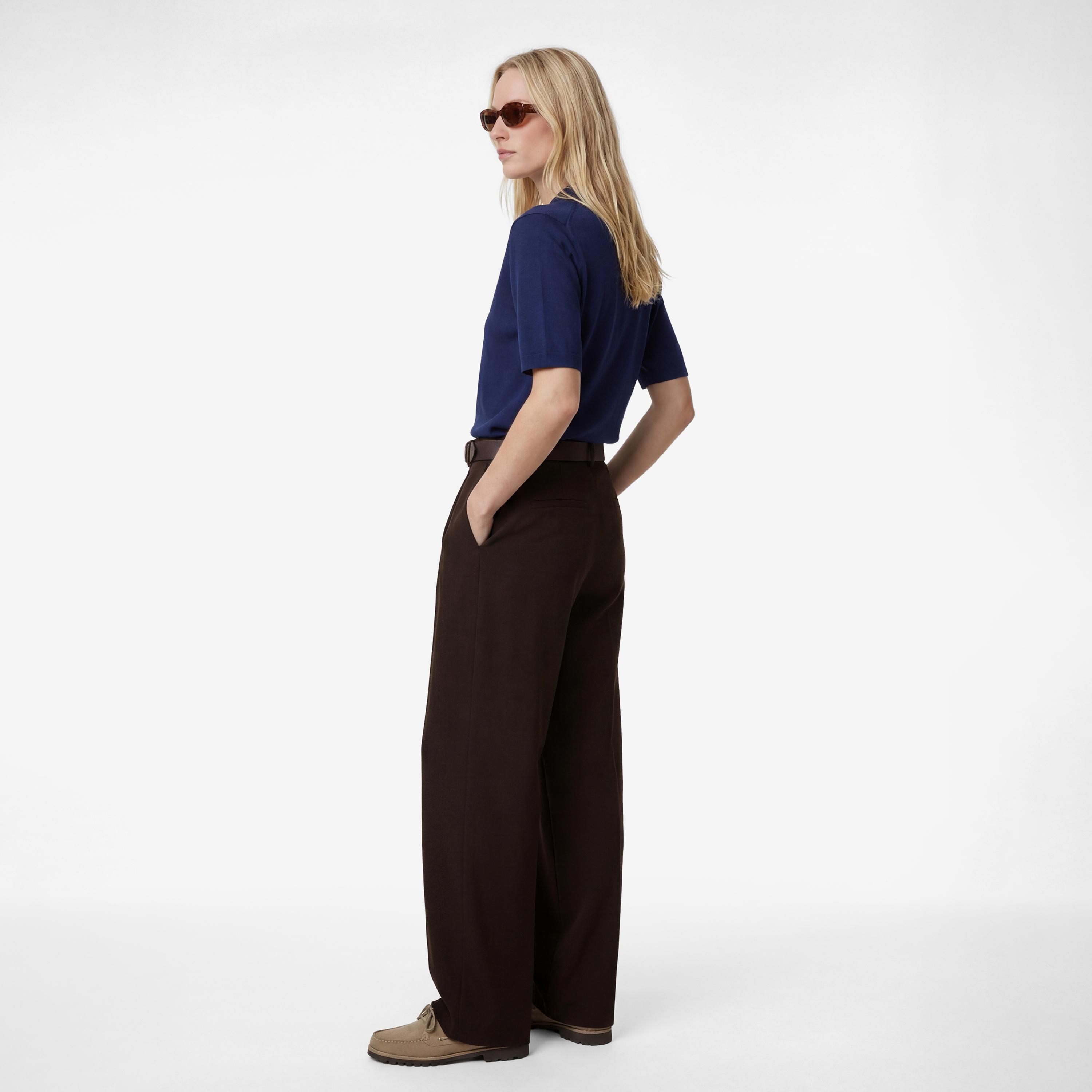 تيشيرت بولو محبوك قطني بياقة للنساء من كوتون-women-clothing-tshirts-image-2