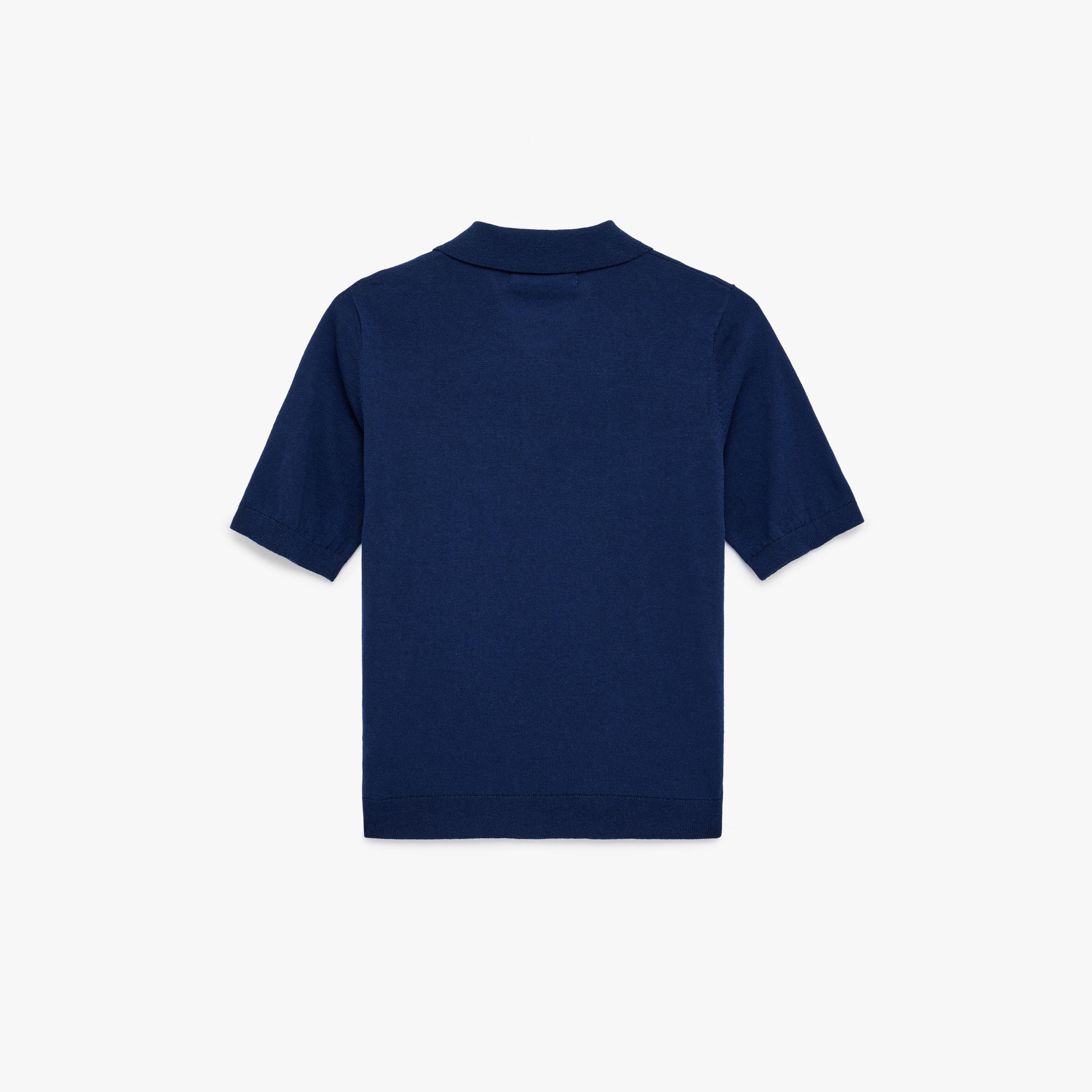 تيشيرت بولو محبوك قطني بياقة للنساء من كوتون-women-clothing-tshirts-image-4