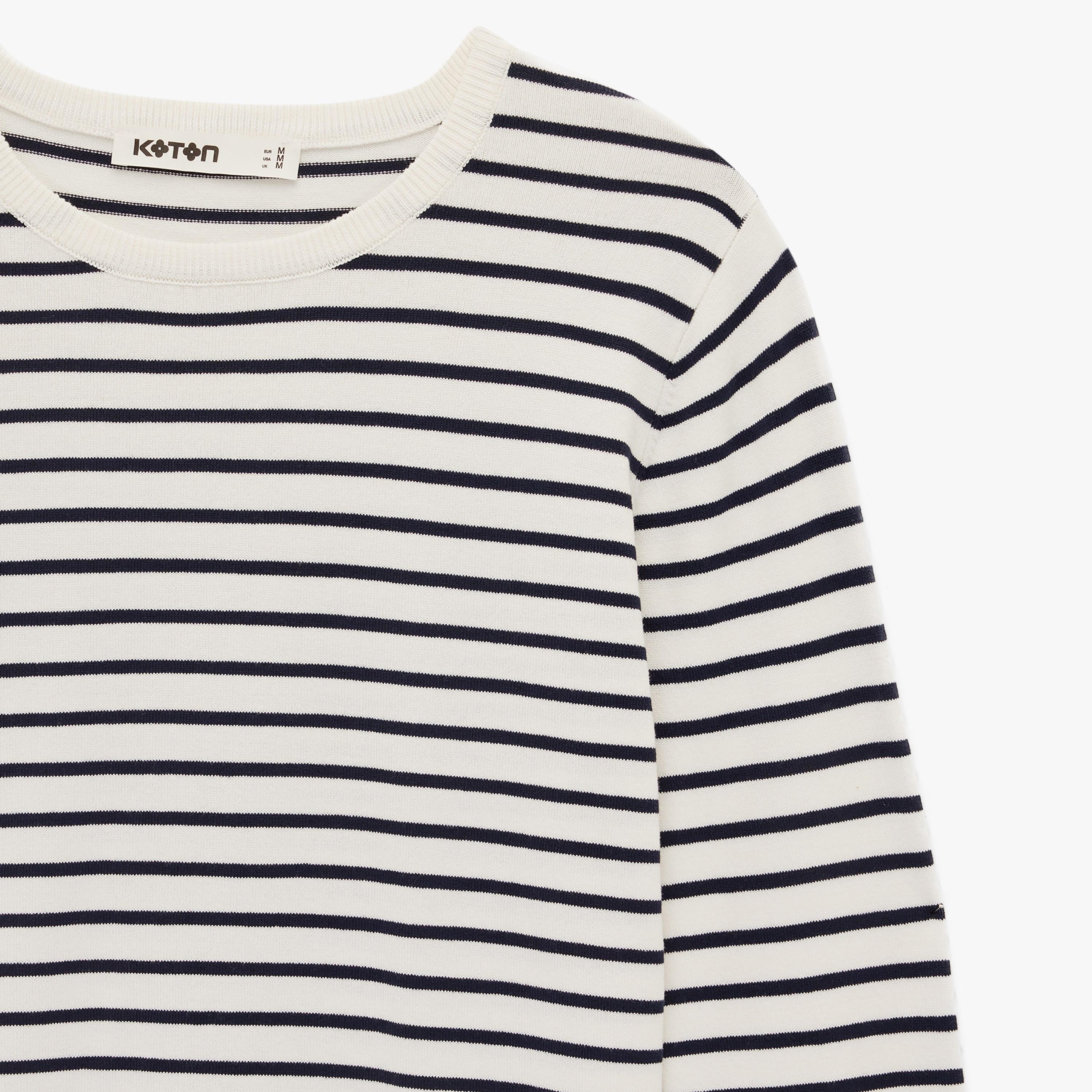 KOTON White Striped Women's Sweater-women-winterwear-cardigansandjumpers-jumpers-image-5