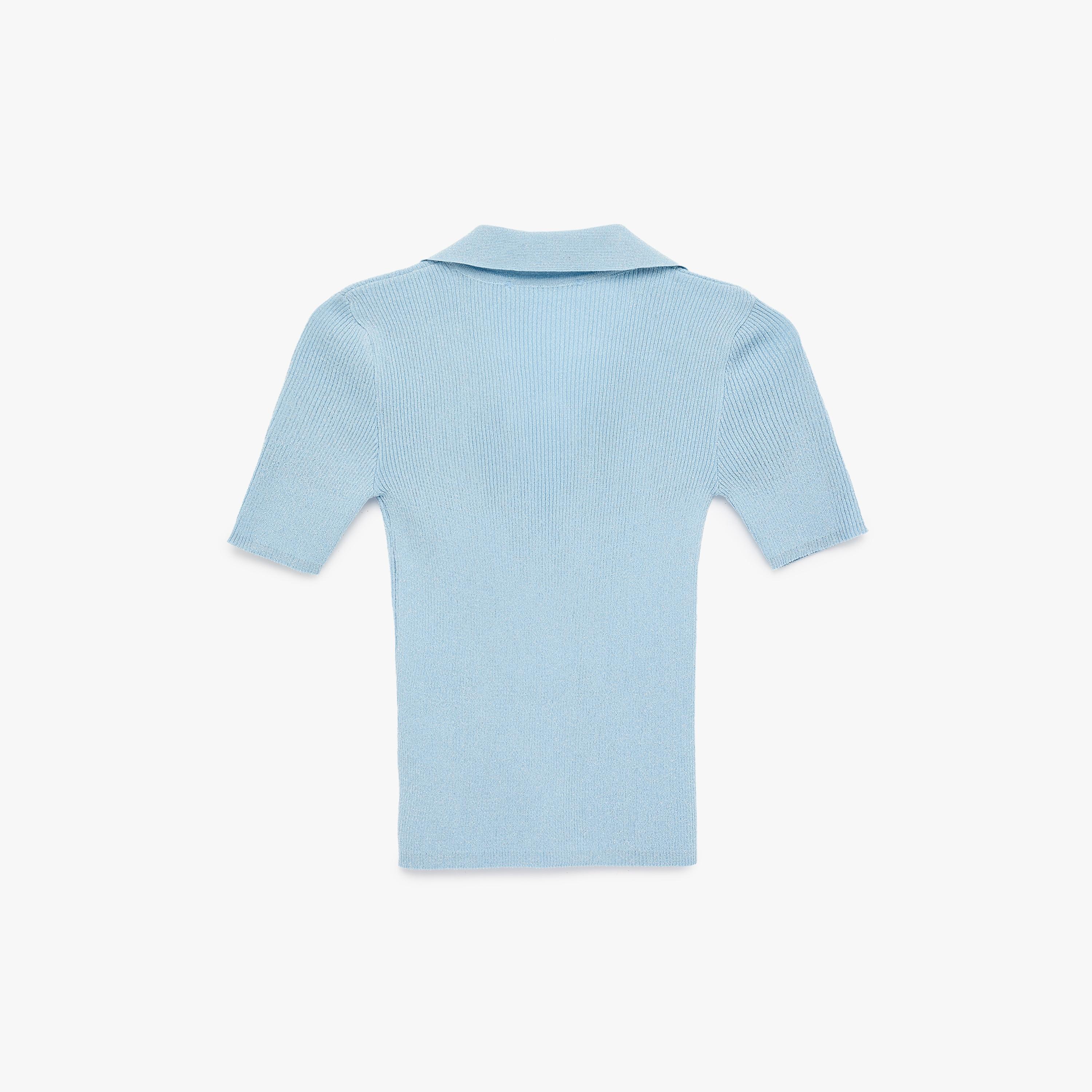 تيشيرت بولو محبوك بياقة "جوني" مضلعة للنساء من كوتون-women-clothing-tshirts-image-4